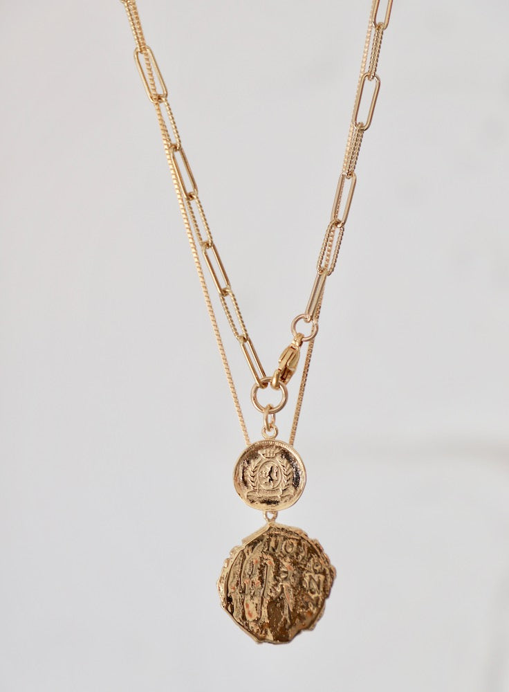 LORA Coin Necklace - Elegant Gold Plated Pendant for Women | Perfect Gift for Birthday, Anniversary & Valentine's Day | Trendy Jewelry for Everyday Wear & Special Occasions