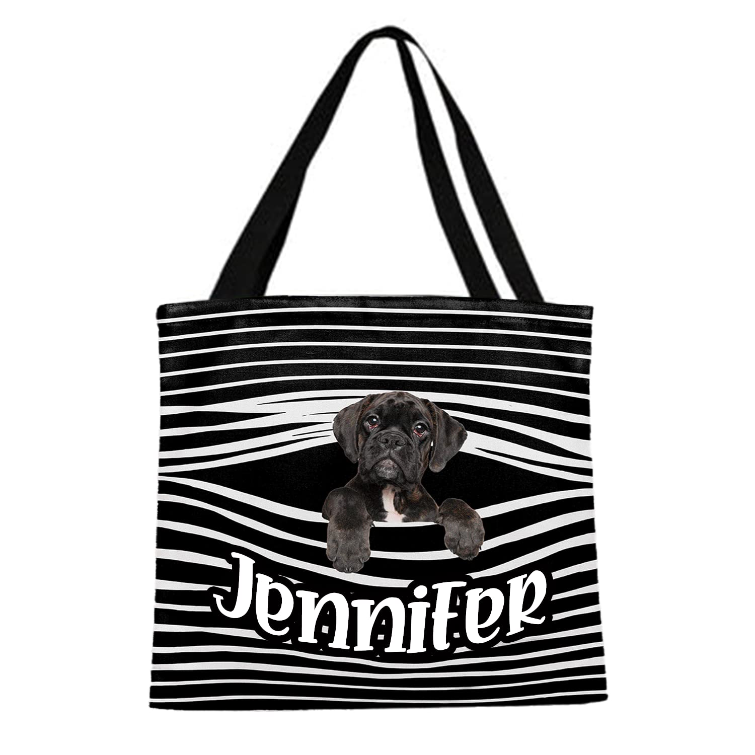NAZENTI Custom Personalized Dog Lover Tote Bag - Stylish Women's Shoulder Bag for Grocery Shopping, Beach & Work - Perfect Gift for Pet Owners