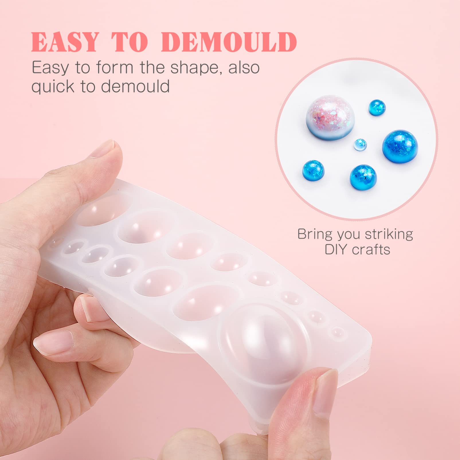 Premium Round Silicone Resin Molds for Jewelry Making - DIY Epoxy Keychain & Pendant Molds with Mirror Polish Finish - Perfect for Handmade Resin Art, Home Decor & Craft Projects