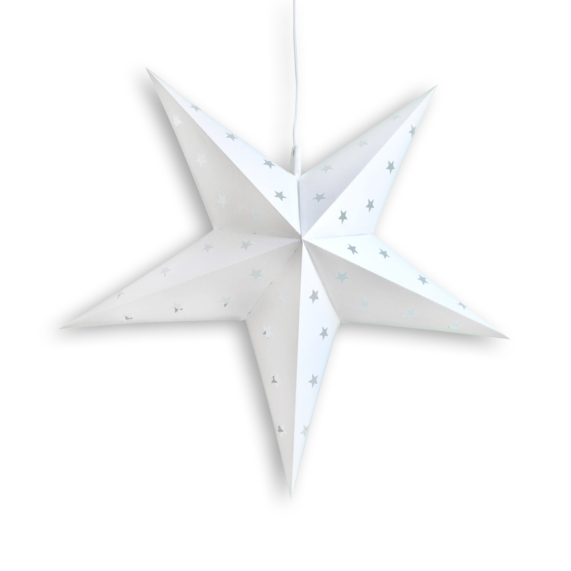 20 Pack White Weatherproof Star Lanterns - Outdoor Hanging Decorations for Garden, Patio, Wedding & Party Lighting