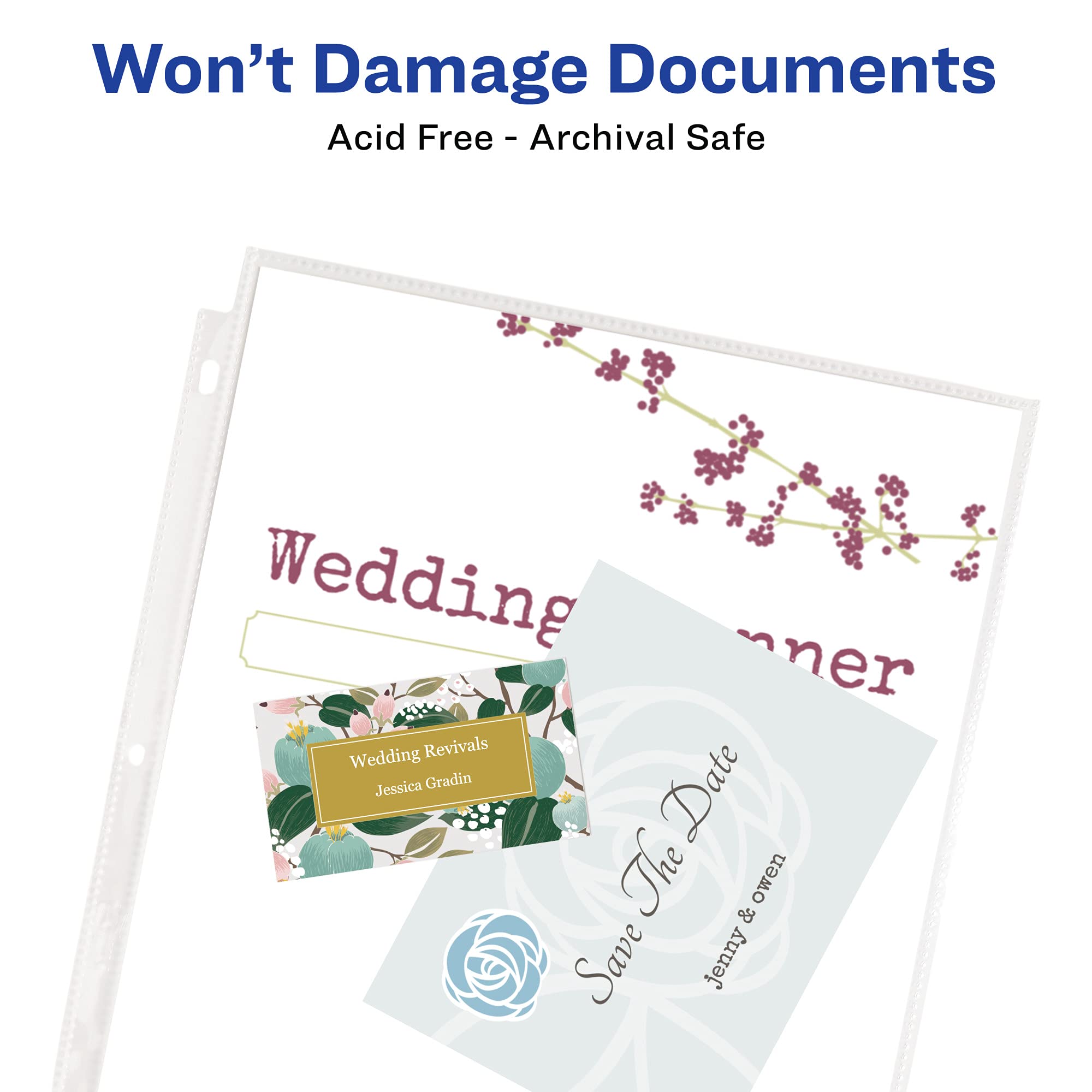 Avery Diamond Clear Top Sheet Protectors - 50 Pack Heavy Duty 3 Ring Binder Page Protectors, Acid Free & Archival Safe for Documents, Photos & Presentations - Perfect for Office, School & Home Organization