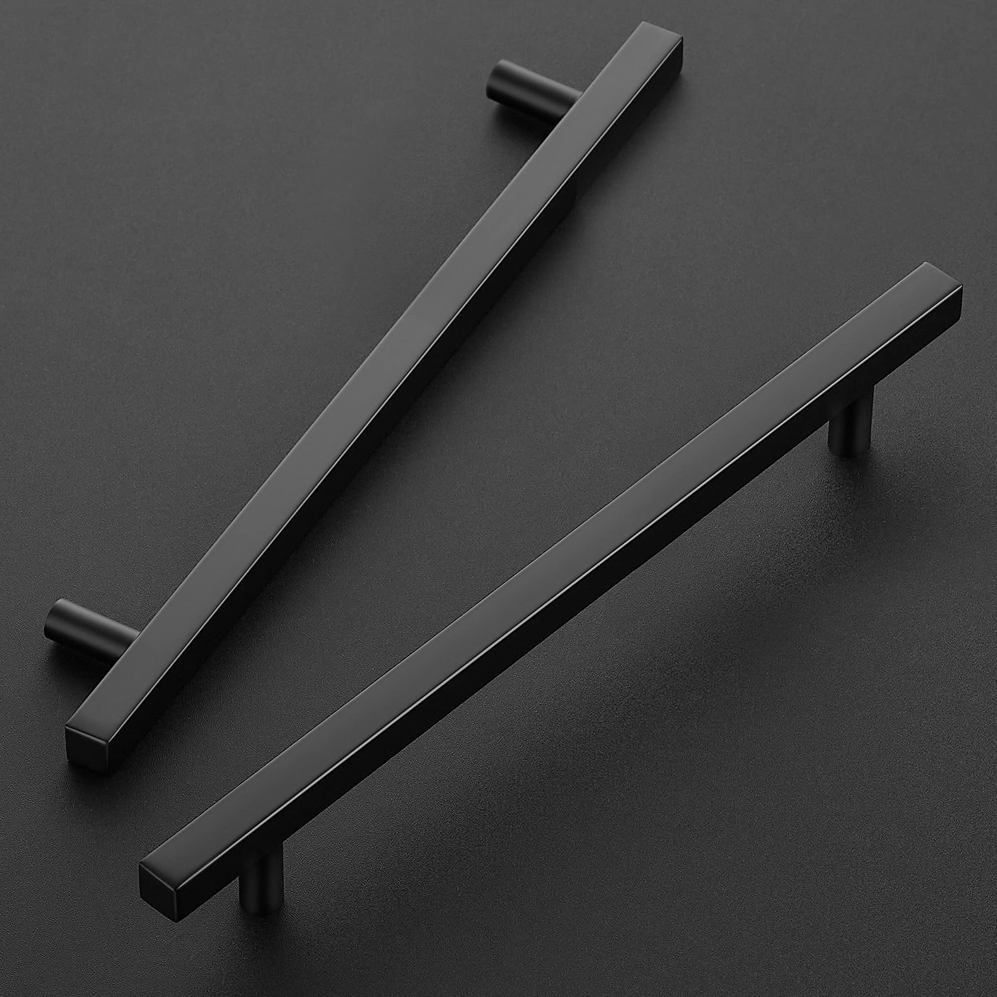 Ravinte 20 Pack 10 Inch Square Cabinet Pulls - Matte Black Stainless Steel Kitchen & Dresser Handles - 10