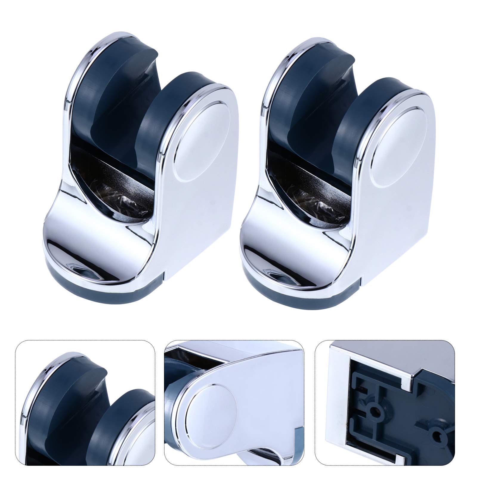 2-Pack Adjustable Shower Head Bracket - Heavy Duty Shower Head Holder Stand for Handheld Showerheads - Bathroom Accessories for Secure Showerhead Mounting (Ideal for Bath, Spa & Home Renovation)