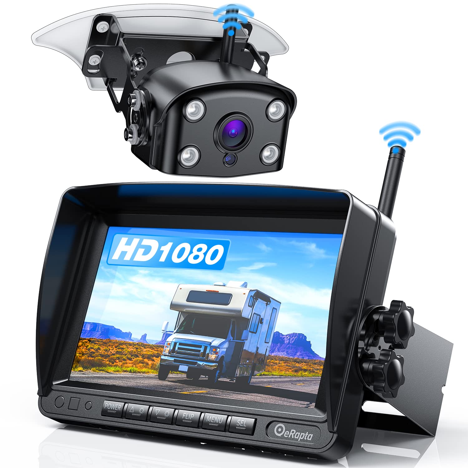 Wireless Backup Camera for Trucks, RV, Trailer, Camper & Combines - 1080P HD Rear View System with IP69 Waterproof & Color Night Vision (AW28) - Perfect for Safe Parking, Reversing & Towing in All Weather Conditions