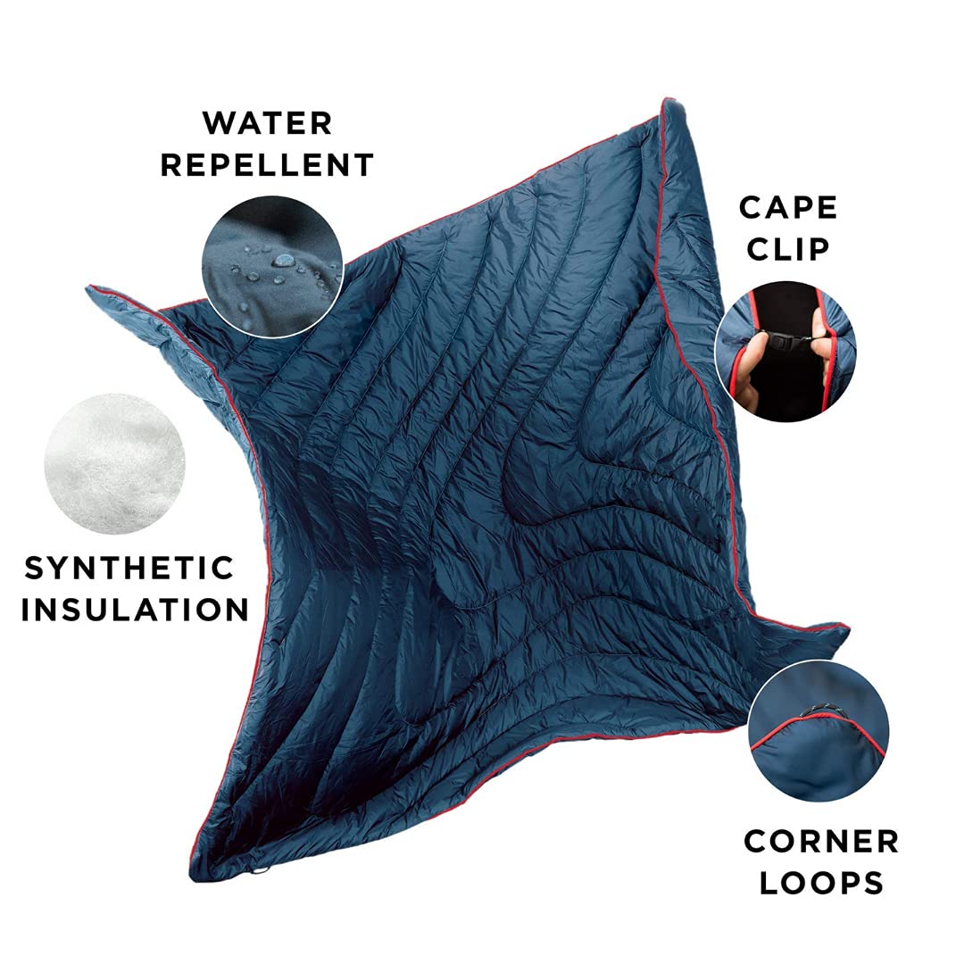 Rumpl Original Puffy Blanket - Ultra Warm & Lightweight Camping Blanket, 100% Recycled Polyester, Water-Resistant & Packable Outdoor Puffer Blanket (52