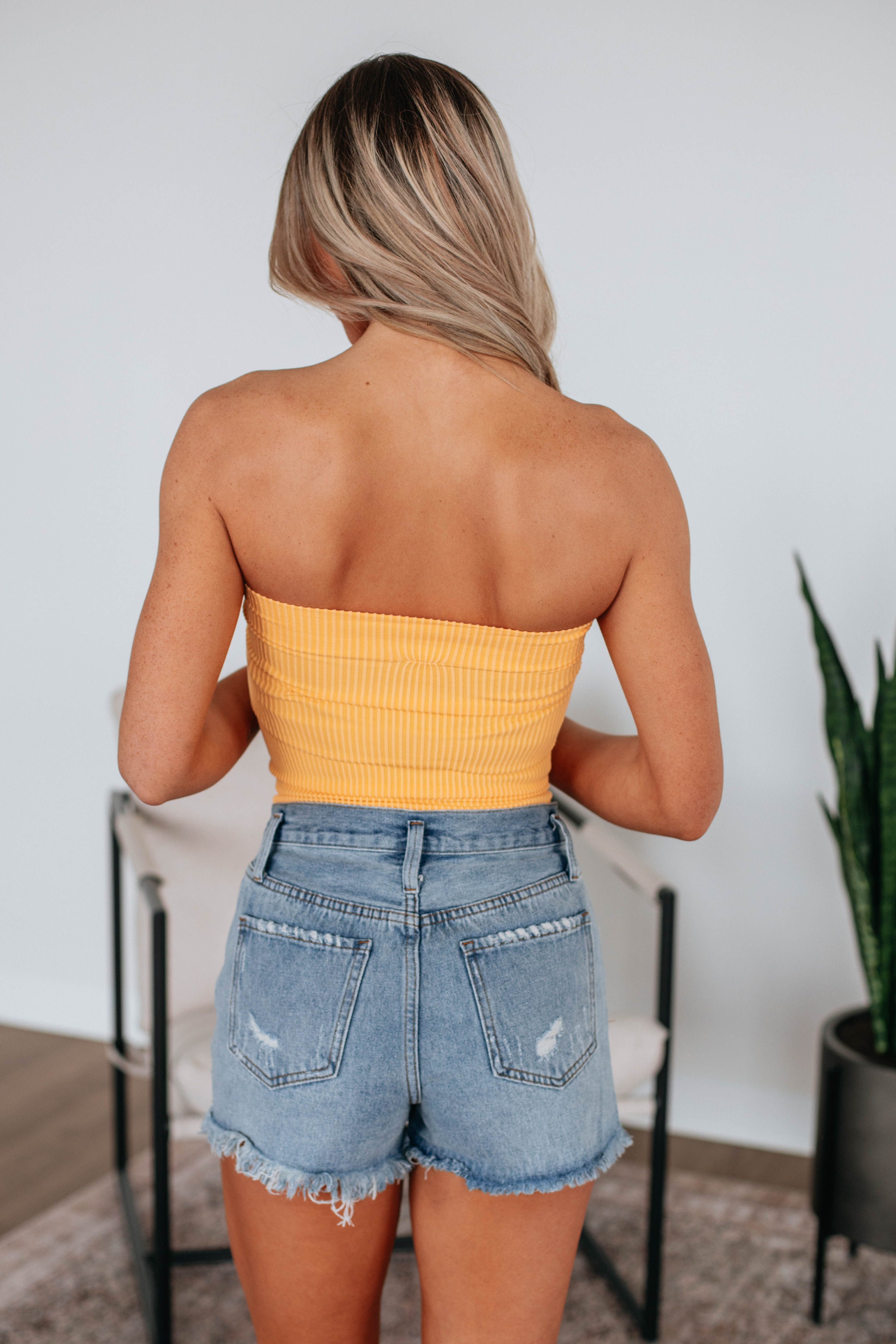 Casella Ribbed Top for Women - Soft Stretch Mango Color T-Shirt | Casual Wear, Layering & Everyday Outfits