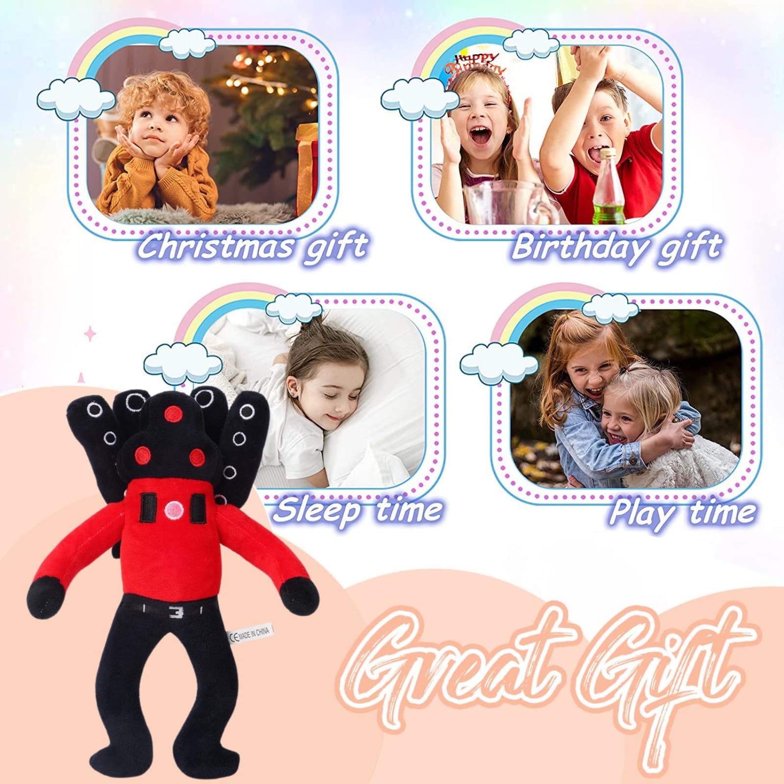Benolls Skibidi Toilet Plush Titan Speakerman - Soft Game Character Plush Toy for Kids & Adults | Perfect Birthday Gift, Holiday Present for Fans | Great for Bedroom Decor, Gaming Room Collectibles & Cosplay Accessories