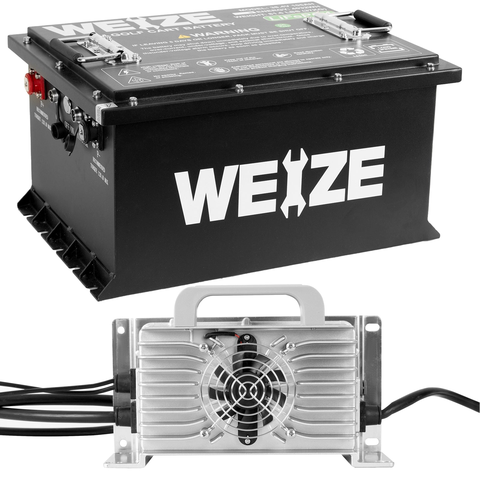 WEIZE Premium 36V 105AH Bluetooth Lithium LiFePO4 Battery for Club Car Golf Carts - Long-Lasting Power for Golf Carts, Electric Vehicles & Off-Grid Applications