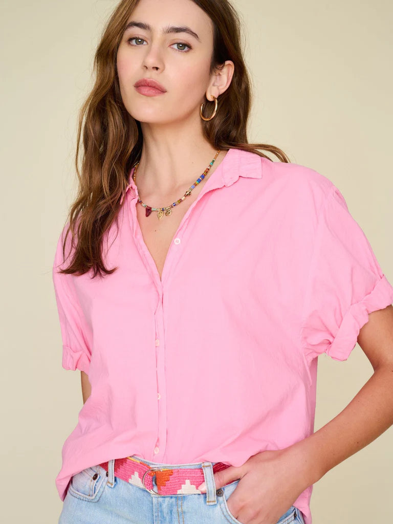 Channing Shirt Rose Mallow Floral Print Women's Blouse - Perfect for Office Wear, Date Nights & Spring Outfits