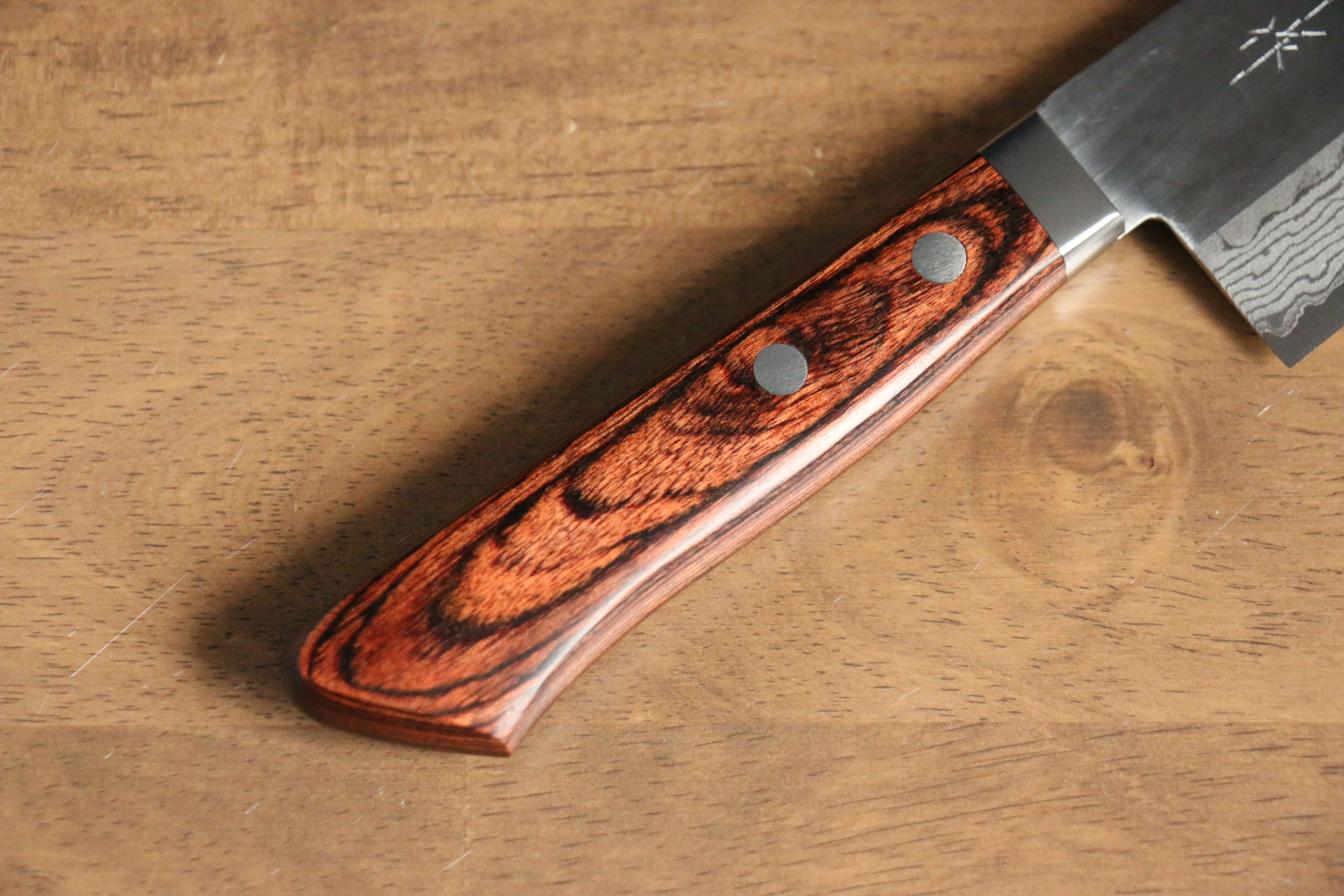 Kunihira Sairyu VG10 Damascus Santoku Knife 170mm with Mahogany Handle - Premium Japanese Kitchen Knife for Slicing, Dicing, and Chopping Vegetables, Meat, and Fish