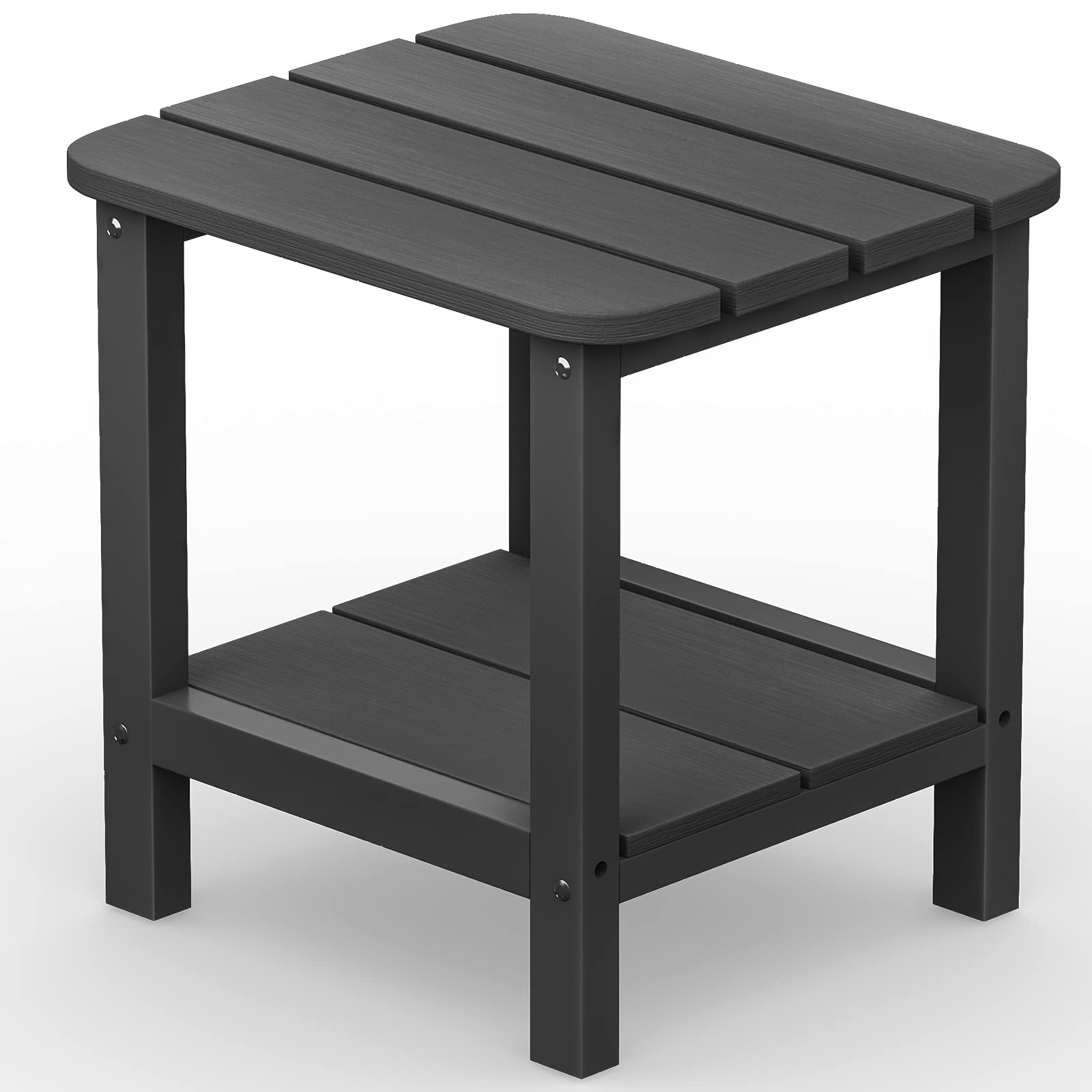 SERWALL Adirondack Table Outdoor Side Table - Weather-Resistant Gray Patio Furniture for Garden, Deck, Poolside & Backyard Relaxation