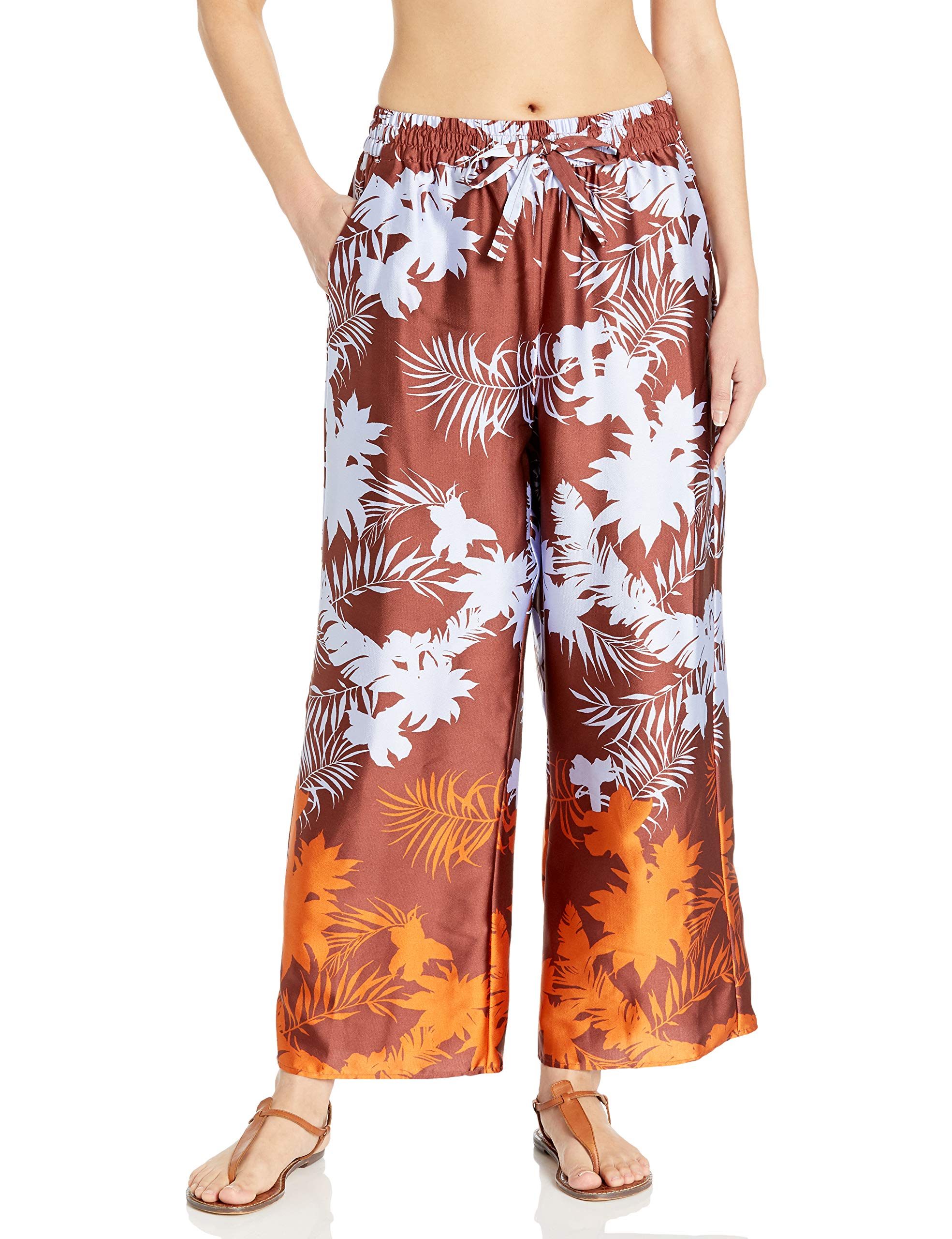 Seafolly Women's Printed Wide Leg Cropped Beach Pants - Swim Cover Up for Pool, Beach & Vacation | Lightweight Summer Swimwear Cover-Up