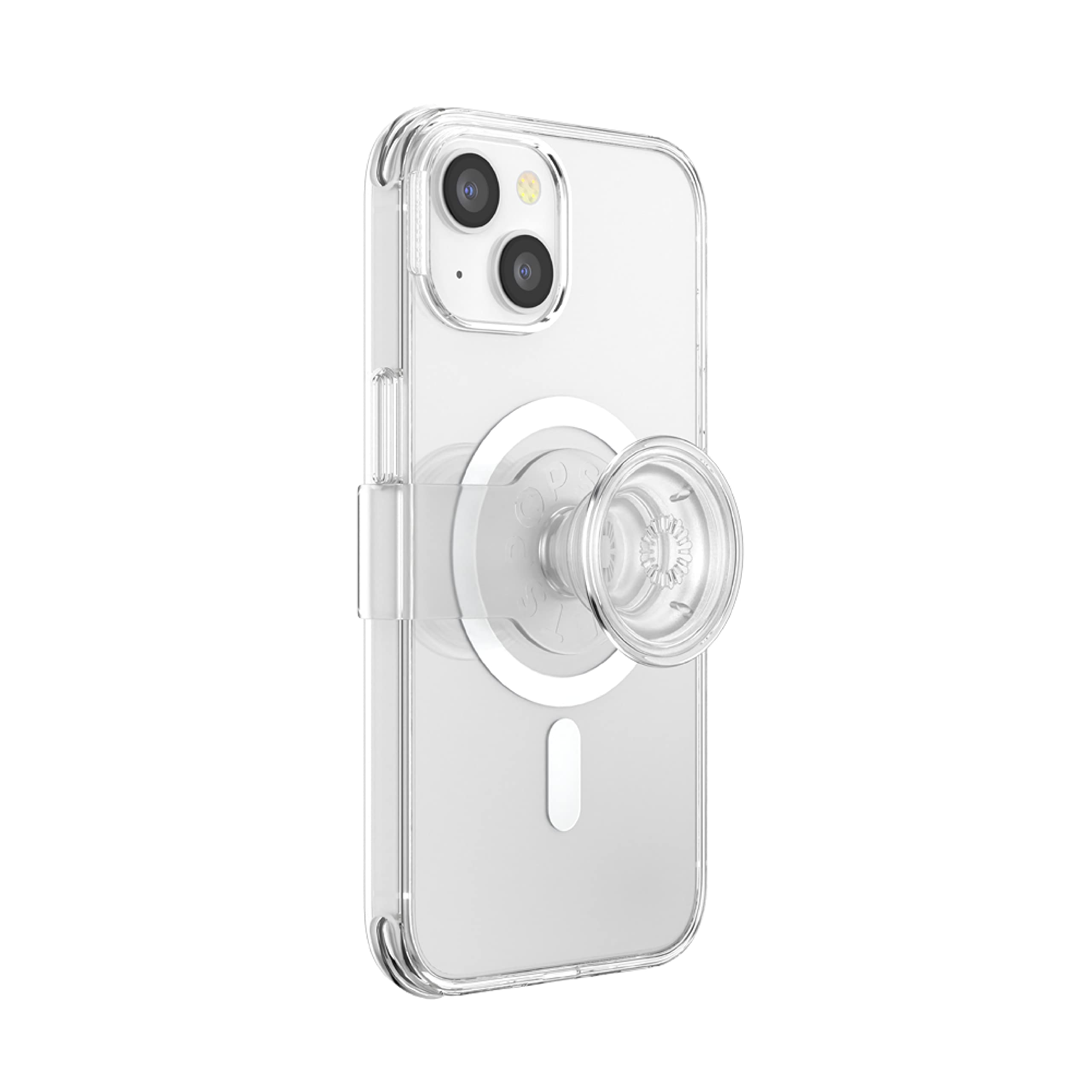 PopSockets iPhone 14 Case with Grip & Slide - MagSafe Compatible, Wireless Charging Clear Protective Cover | Perfect for Workouts, Commuting & Everyday Use