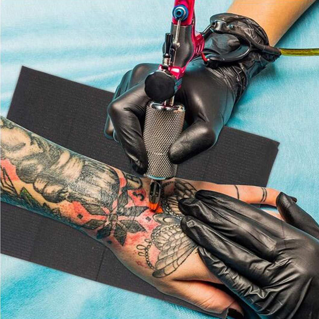 100PCS Disposable Dental Bibs - Waterproof Patient Bibs for Dental Clinics, Tattoo Shops & Medical Use - Black Paper Towel Bibs for Hygiene & Protection - Perfect for Dental Procedures, Tattoo Sessions & Medical Examinations