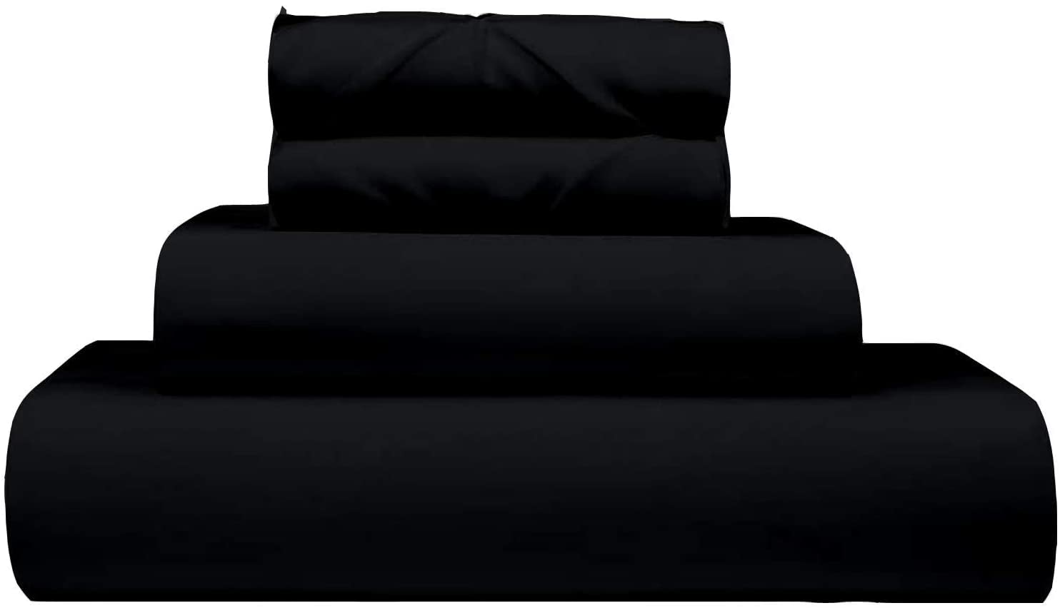 Premium 100% Egyptian Cotton Black Cal-King Sheets Set - 800 Thread Count 4-Piece Bedding with Deep Pocket (16