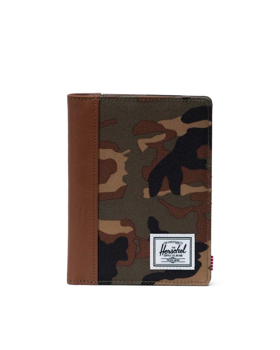 Herschel Raynor RFID Blocking Passport Holder - Woodland Camo Design for Travel Security | Perfect for International Trips & Airports