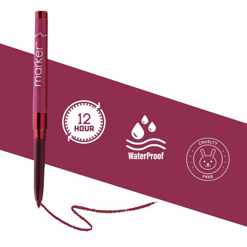 BEAUTYRELAY LONDON Lip Liner Pencil - Matte Finish, Waterproof, Long-Lasting, Smooth One Swipe Application for Perfect Lip Outline | Ideal for Daily Makeup, Special Occasions & Photo Shoots