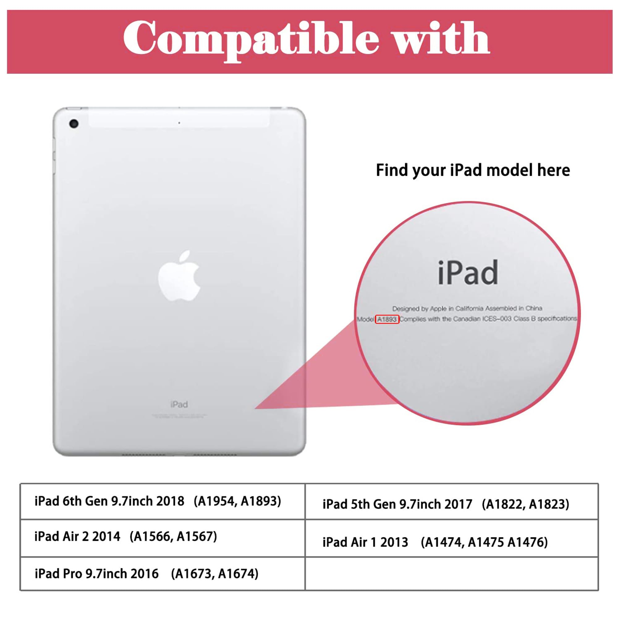 FS FANSONG Glitter iPad Case for iPad 9.7 (6th/5th Gen), iPad Air 1/2 & iPad Pro 2016-2018 - Slim PU Leather Cover with Auto Sleep/Wake - Shiny Protective Case for Women - Perfect for Work, School & Travel