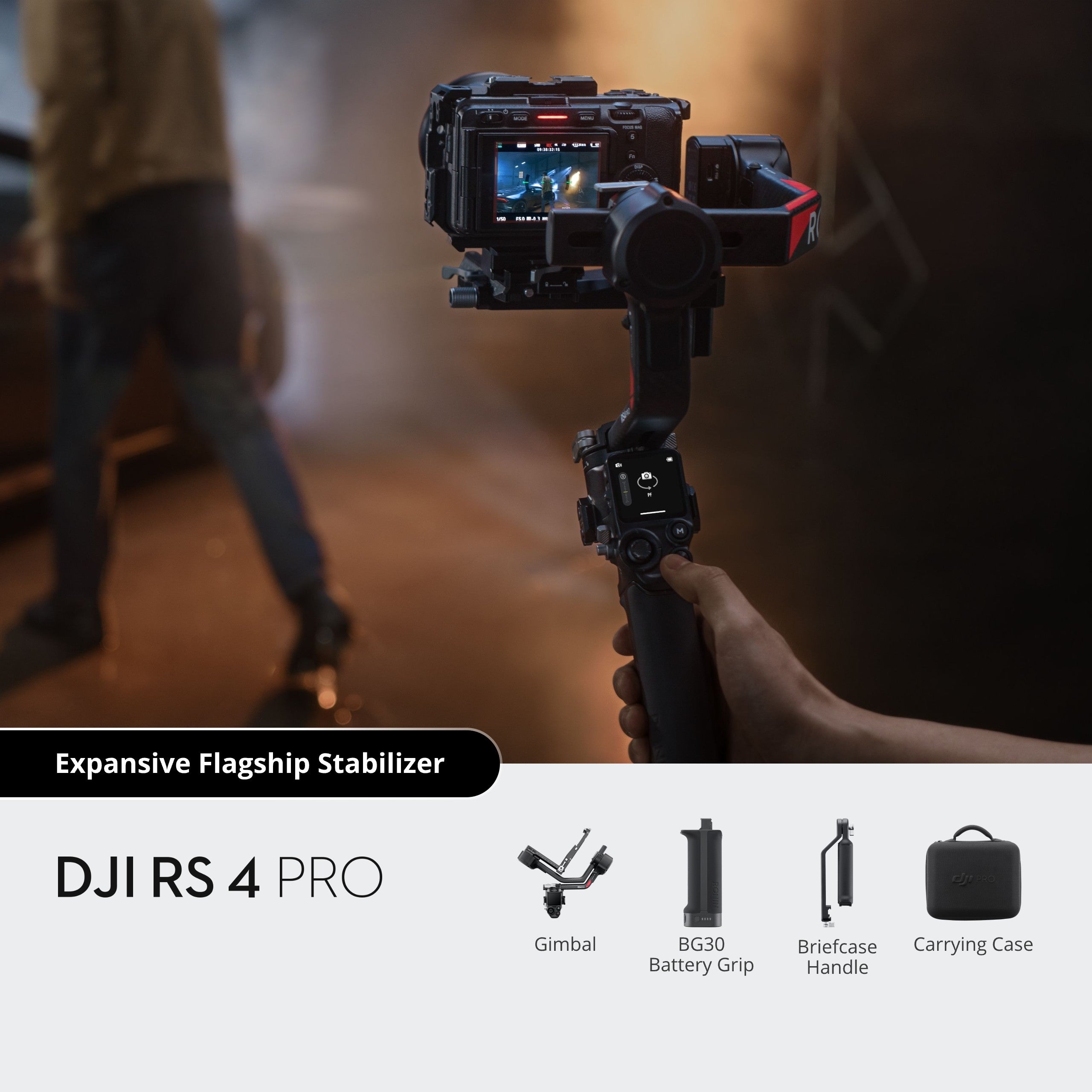 DJI RS 4 Pro 3-Axis Gimbal Stabilizer for Mirrorless & DSLR Cameras - Professional Video Stabilization for Filmmaking, Vlogging & Live Streaming