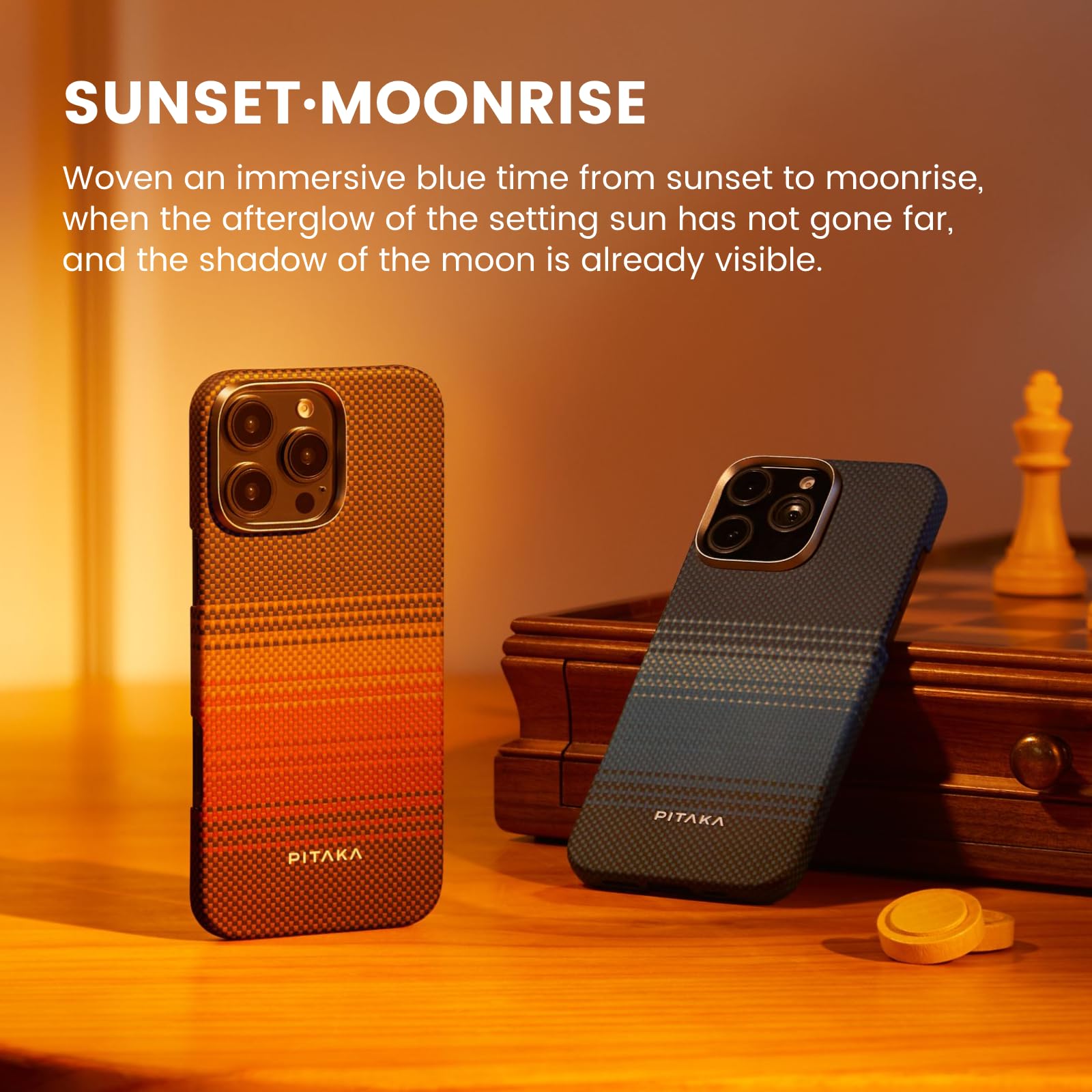 Pitaka Aramid Fiber Woven Case for iPhone 16 Pro Max | Sunset Color | MagSafe Compatible | Tactile Woven Texture | Cosmic Universe Pattern | Slim Protective Phone Cover for Everyday Use & Travel