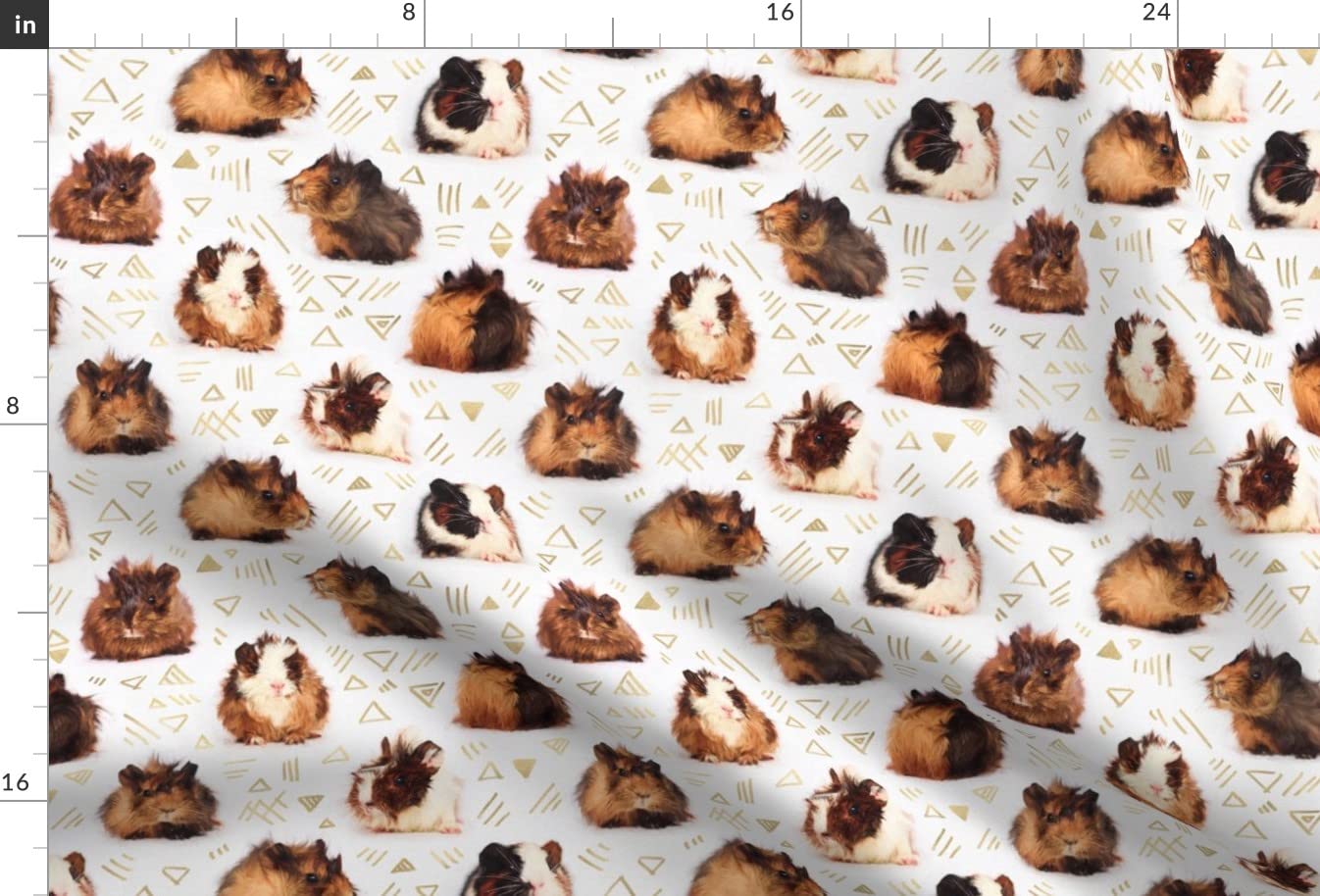 Cute Little Guinea Pigs Animal Print Minky Fabric - Soft Triangle Pig Pattern Fat Quarter for Sewing Baby Blankets, Quilt Backing & Plush Toys - Perfect for DIY Nursery Decor, Pet Accessories & Cozy Home Projects