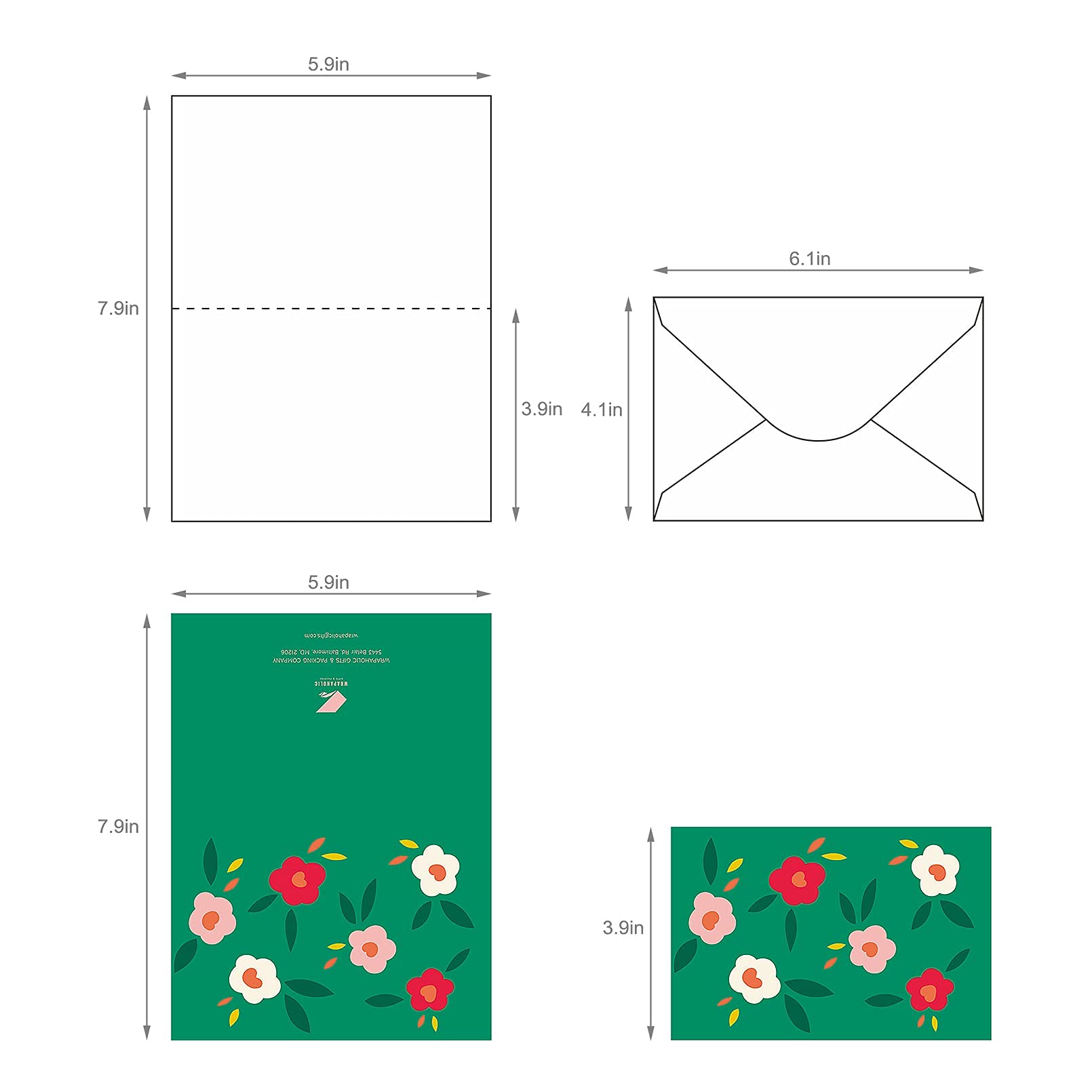 24 Pack Blank Greeting Cards with Envelopes - All Occasion Card Set for Birthday, Thank You, Baby Shower & Wedding - Perfect for Handwritten Notes, Party Invitations & Special Events
