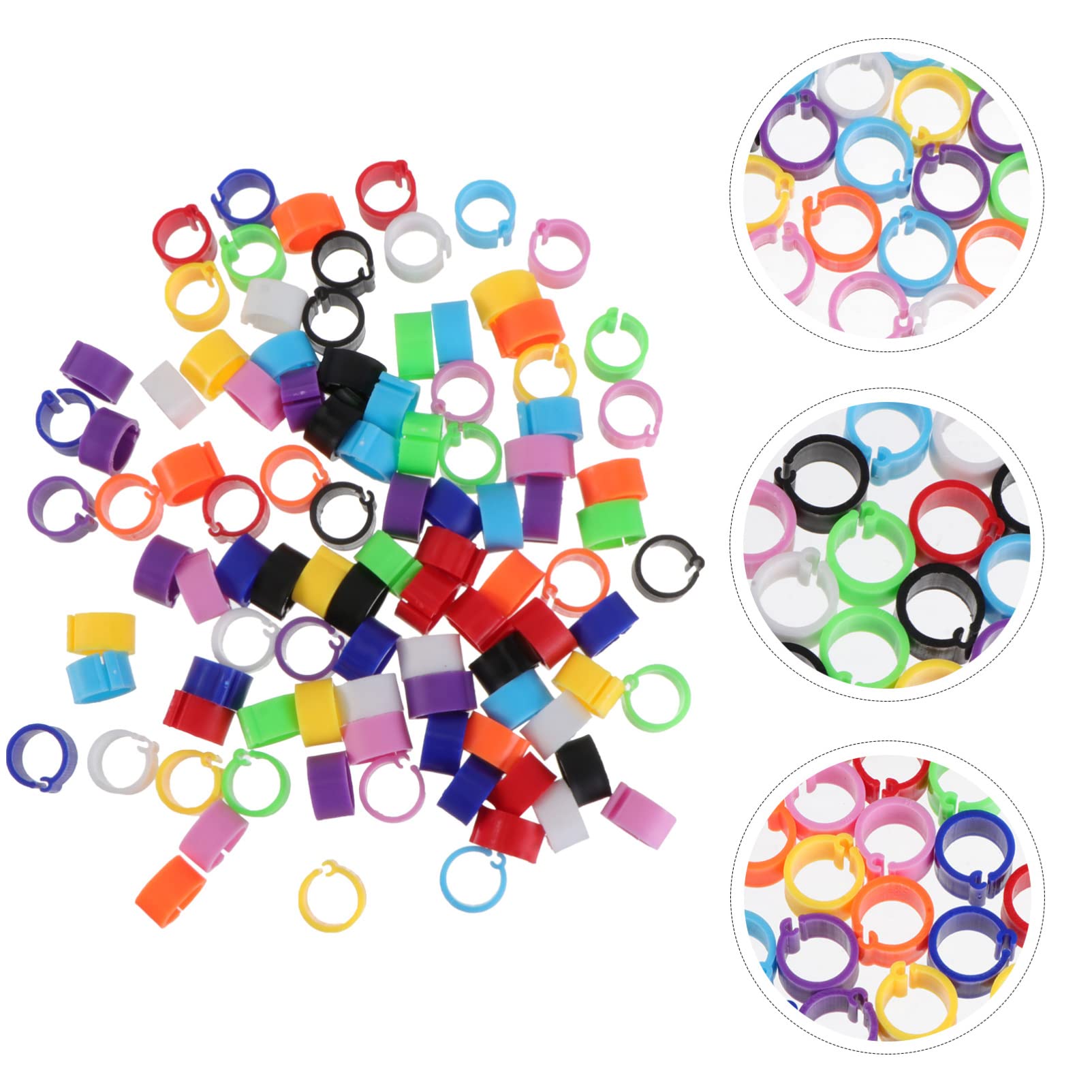 100 Pcs Adjustable Chicken Leg Bands - Bird Leg Rings for Parrots, Pigeons & Poultry - Durable Chew-Proof Foot Rings for Identification & Training - Perfect for Bird Owners, Breeders & Farmers - Use for Tracking, Breeding & Pet Identification