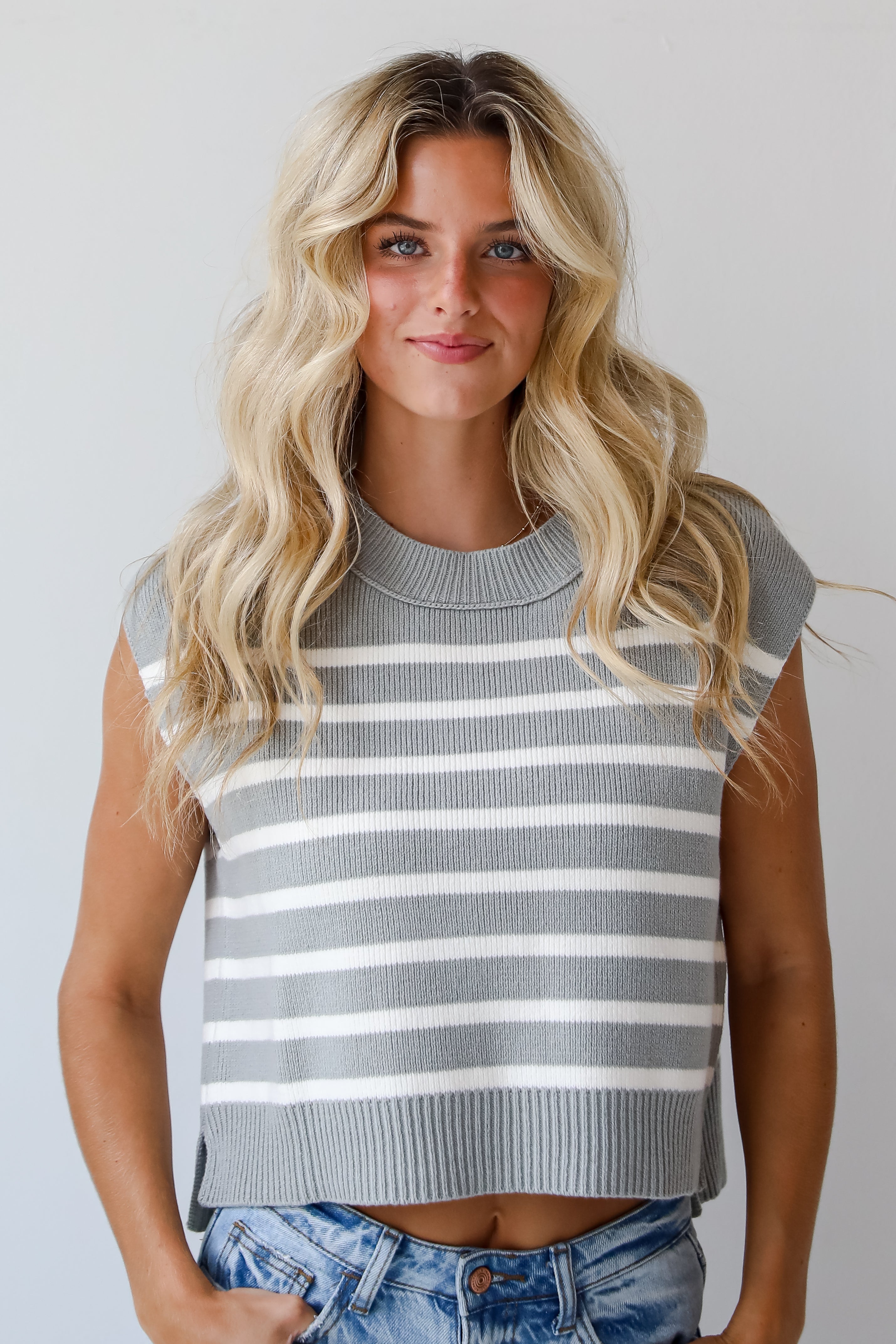Cozy Classic Striped Sweater Top for Women - Soft Knit Pullover with Long Sleeves - Perfect for Fall, Winter & Casual Outfits