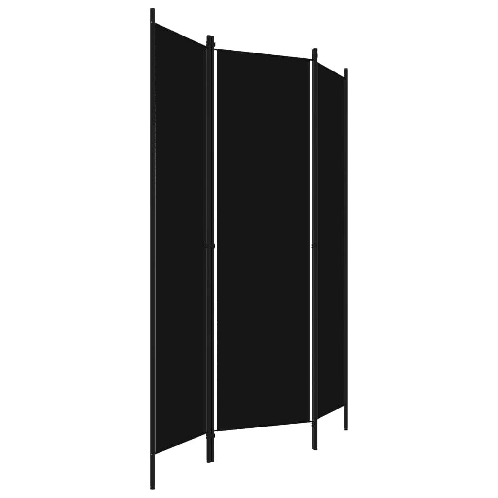 3-Panel Folding Room Divider Screen with Iron Frame & Fabric - 59.1