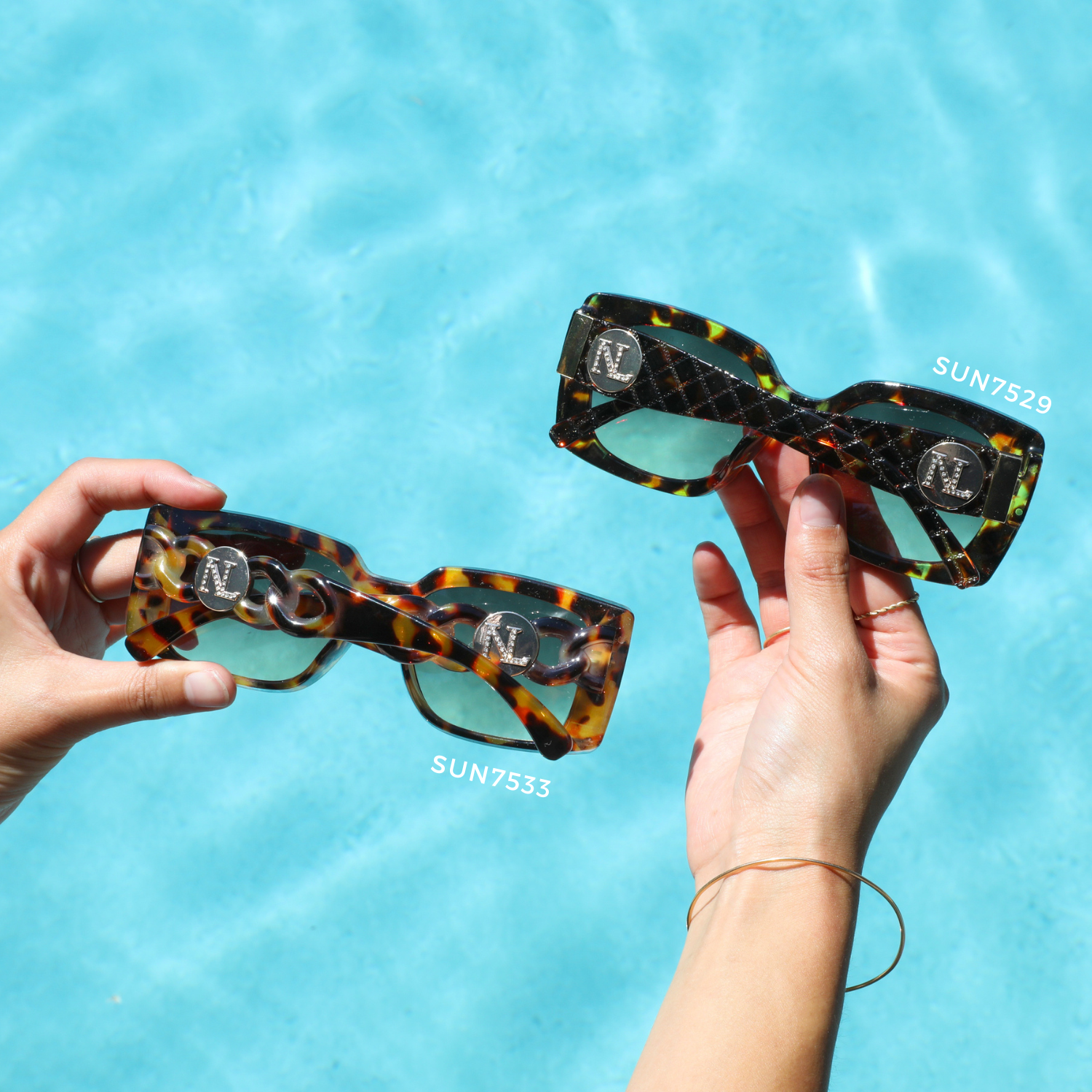 Stylish Chain Sunglasses for Women & Men - Trendy UV Protection Glasses with Metal Chain for Fashion & Outdoor Activities