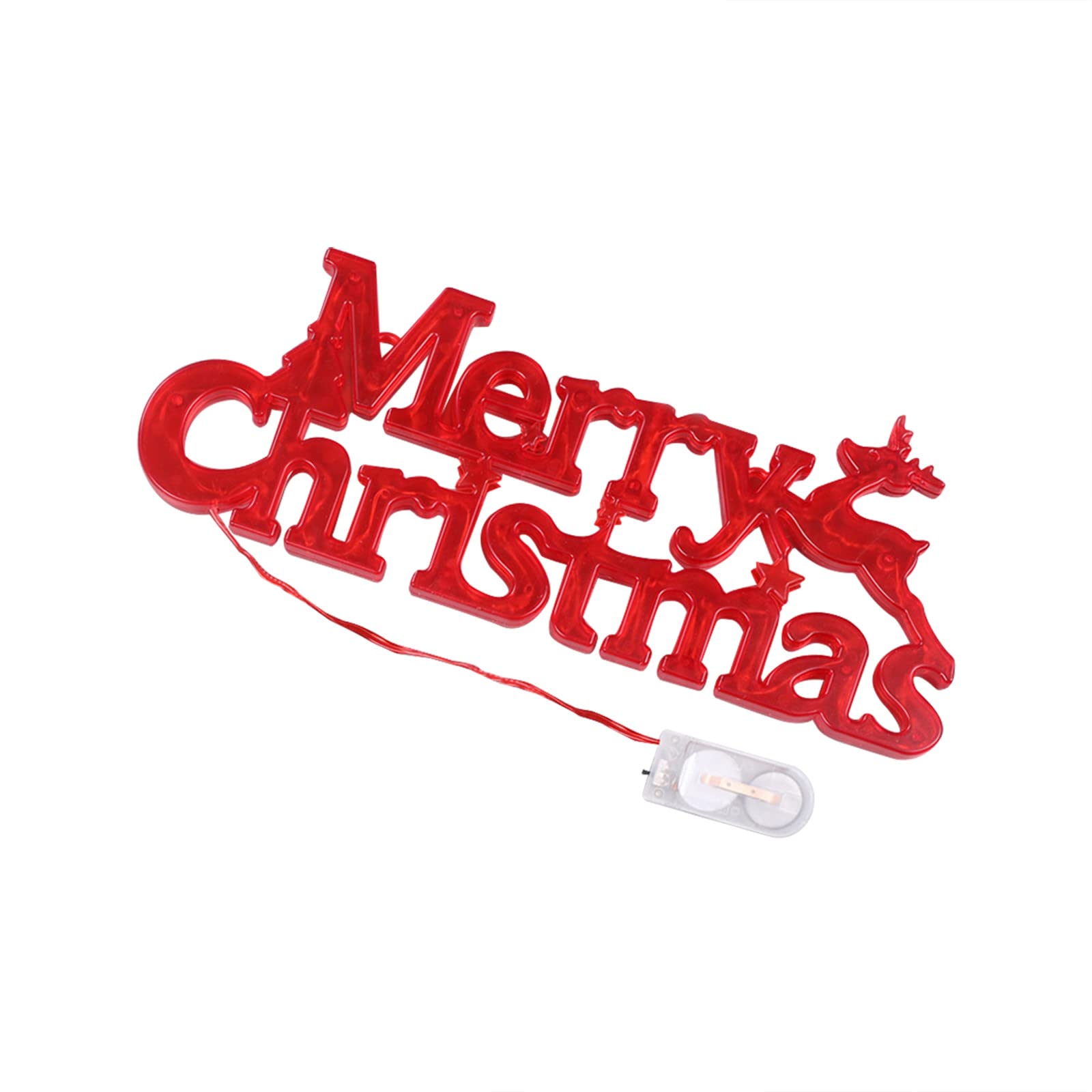 Merry Christmas LED Letter Lights - Battery Operated Wreath Hanging String Lights for Xmas Tree Decorations - Indoor Outdoor Window Wall Home Farmhouse Holiday Decor (Red) - Perfect for Christmas Parties, Fireplace Mantels & Front Porch Displays