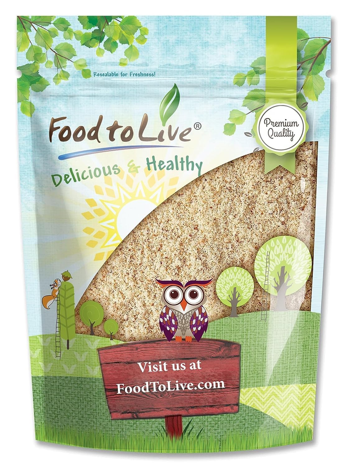 Food to Live California Unblanched Almond Flour, 1.5 Pounds - Natural, Finely Milled with Skin On, Raw, Kosher, Vegan, Keto, Paleo Friendly, Low Carb, Low Sodium, High in Fiber & Protein - Perfect for Baking, Cooking & Healthy Snacks
