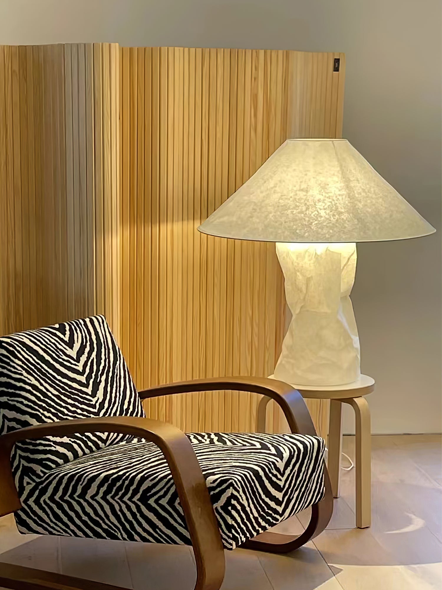 Crinkle Paper Table Lamp - Modern Decorative LED Light for Bedroom, Living Room & Office - Eco-Friendly Home Decor Gift Idea