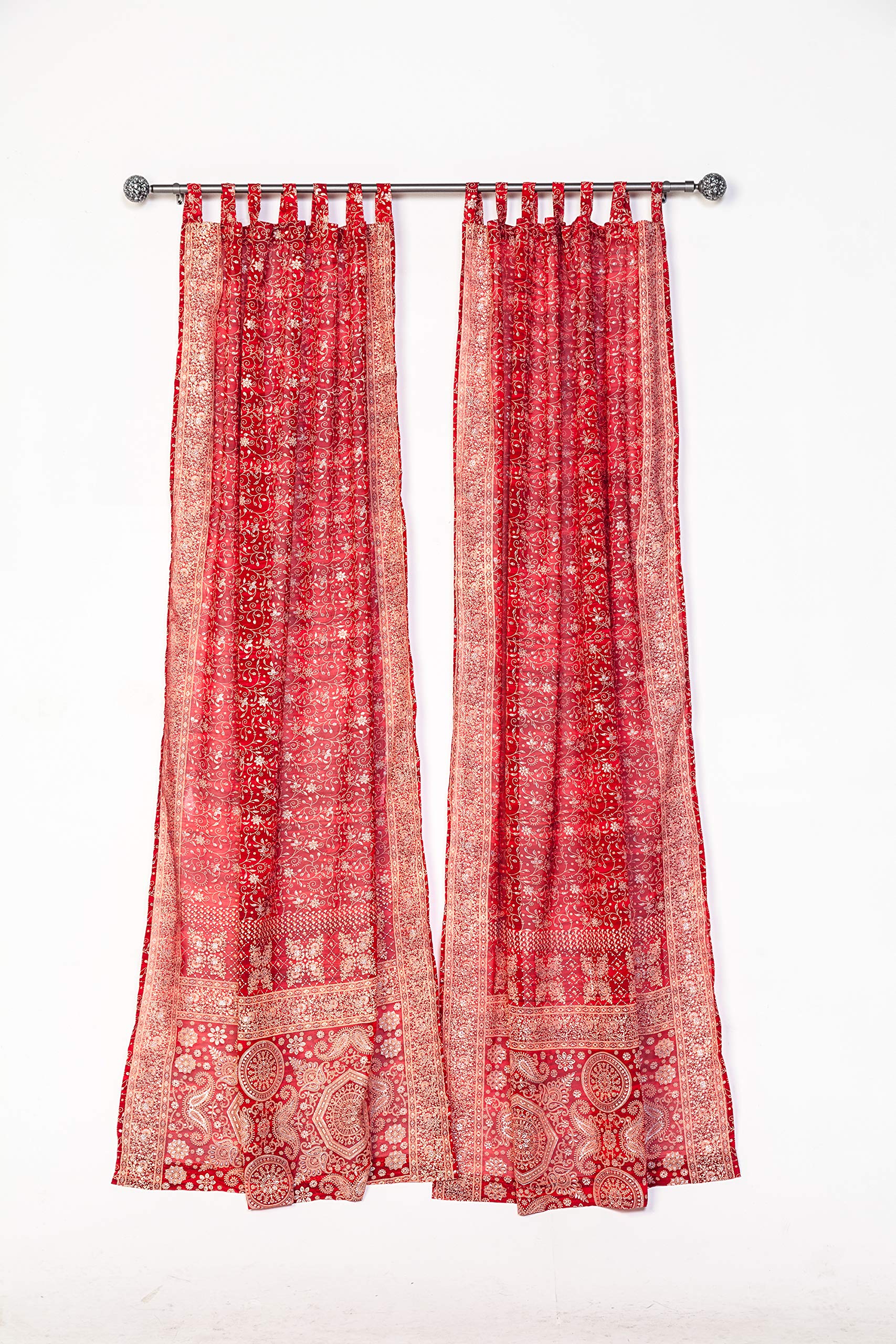 Boho Light-Filtering Sari Curtains Set of 2 - 96