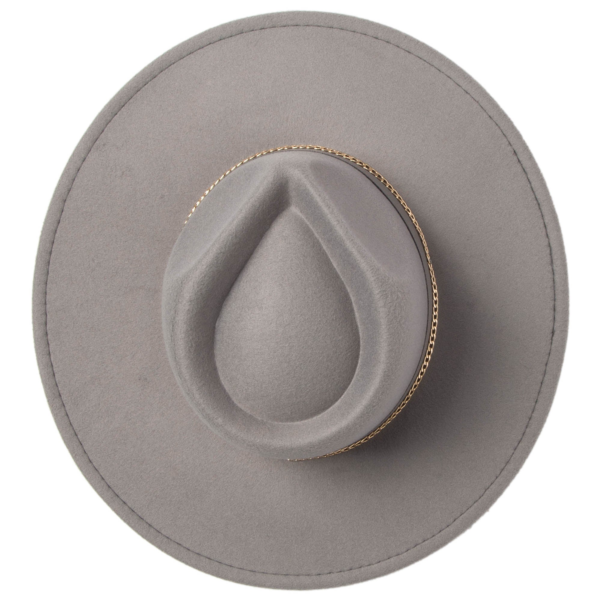 Stylish Mia Faux Felt Fedora Hat with Pinch Crown & Gold Trim Band - Perfect for Women's Fashion, Parties, and Outdoor Events