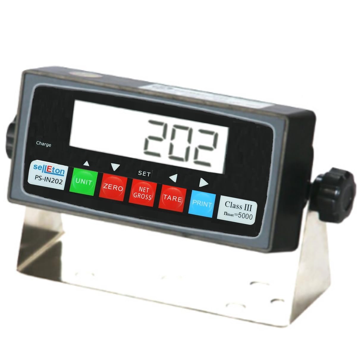 SELLETON PS-IN202 NTEP Legal for Trade LCD Indicator with RS-232 Port & 15' Cable - Compatible with All Floor Scales | Perfect for Industrial Weighing, Warehousing, and Shipping Applications