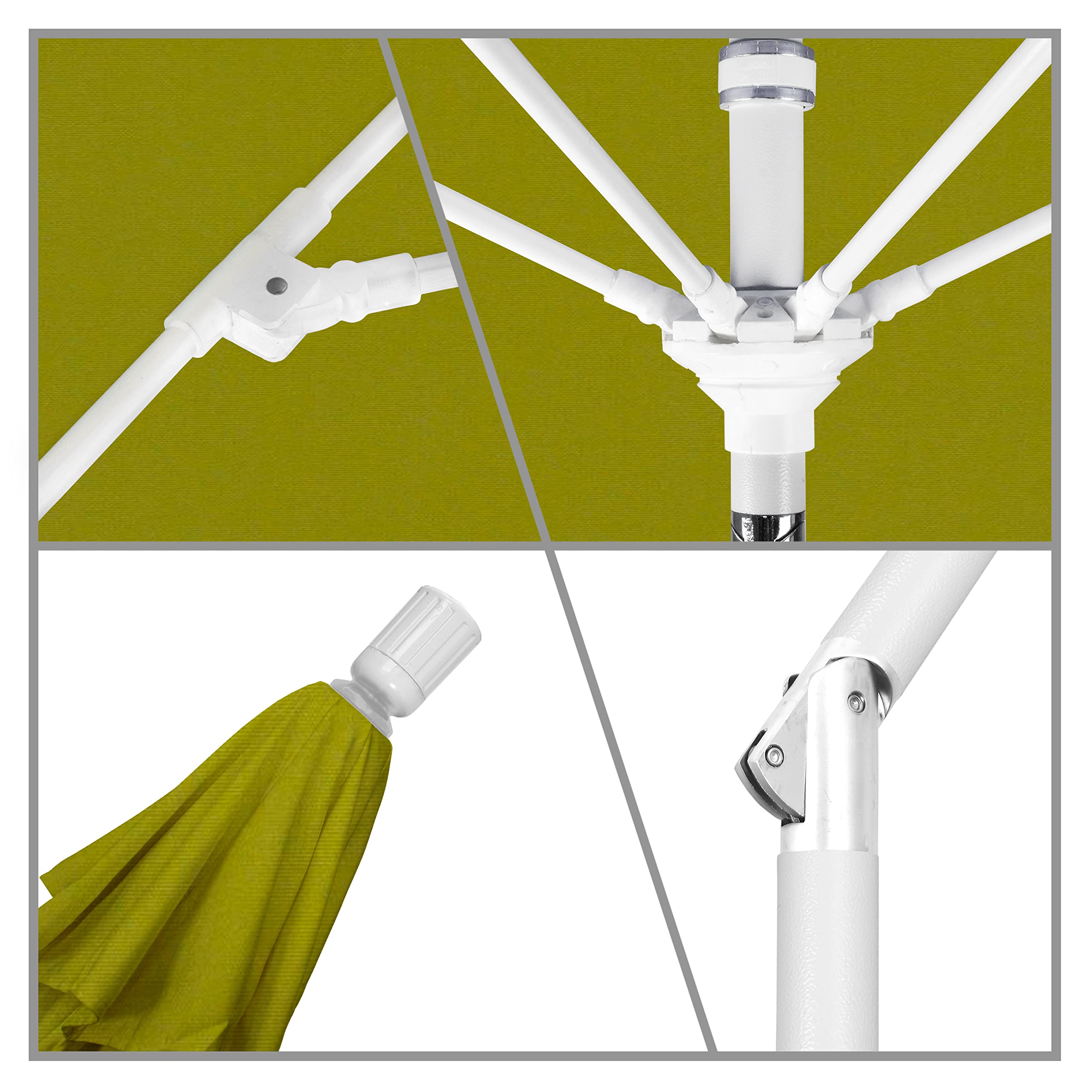 California Umbrella GSCUF908170-SA11 9-Foot Round Aluminum Pole Fiberglass Rib Market Patio Umbrella with Ginkgo Leaf Design - Perfect for Outdoor Dining, Poolside Lounging, and Garden Relaxation
