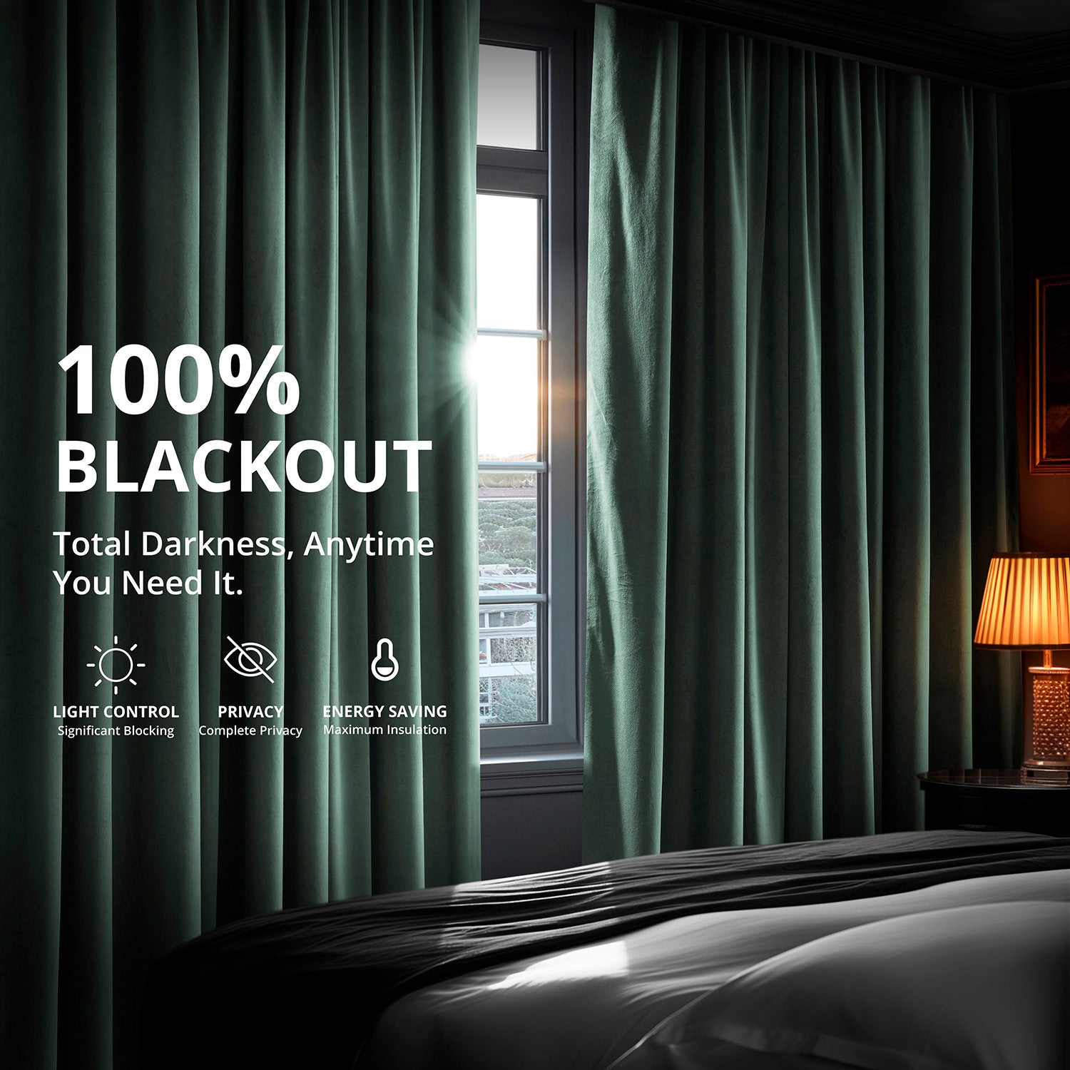 Luxury Aqua Mist Signature Velvet Blackout Curtains for Bedroom - Thermal Insulated Noise Reducing Window Drapes for Home & Office (52x84 Inches)