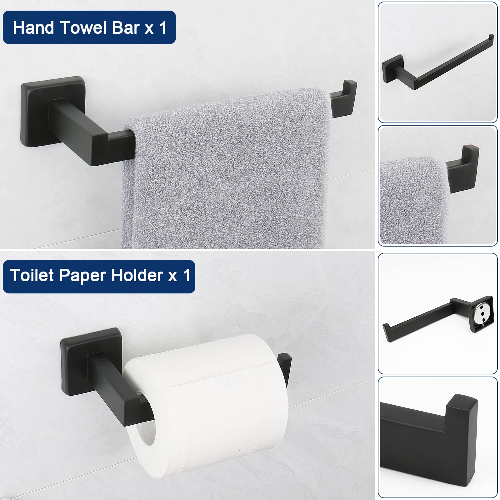 NearMoon 5-Piece Premium 304 Stainless Steel Bathroom Hardware Set - 24