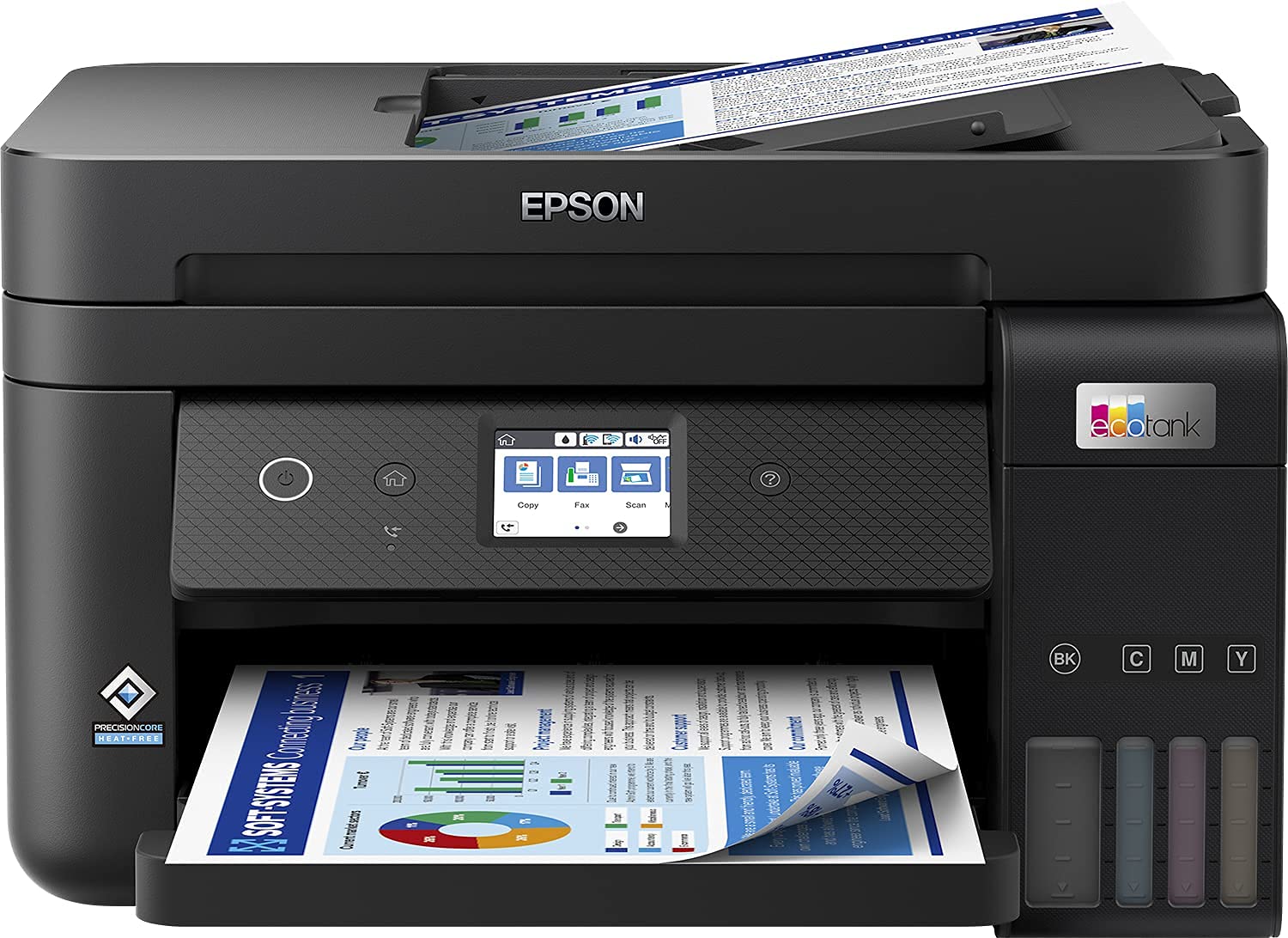 Epson EcoTank ET-4850 Wireless All-in-One Printer with Print, Scan, Copy - High Yield Ink Tank System, Black - Includes Bonus Multipack Ink Refills - Perfect for Home Office & Small Business Printing Needs