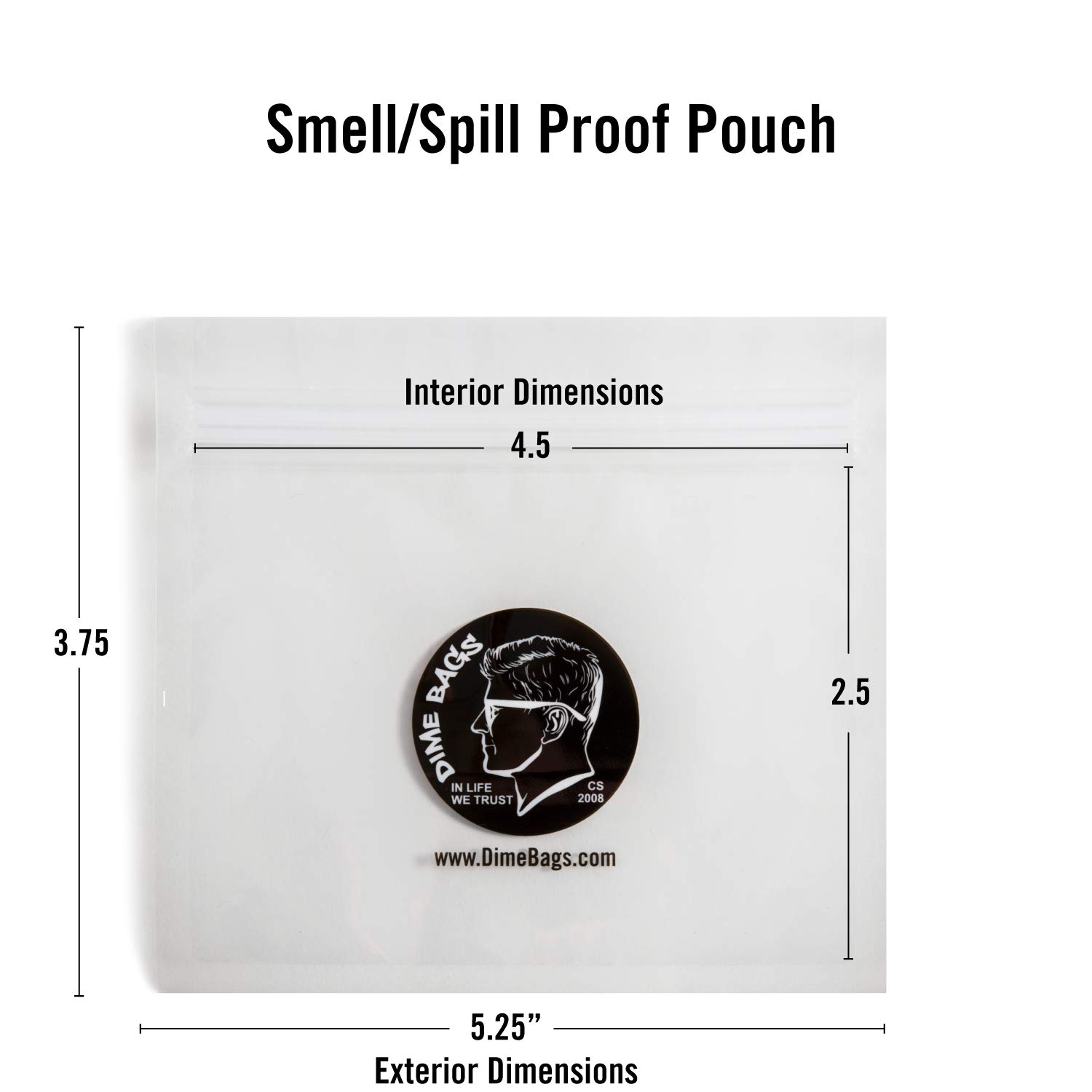 Dime Bags - Small Spill-Proof Plastic Pouch (6 Pack) | Airtight & Leak-Proof Storage for Snacks, Travel & Organizing