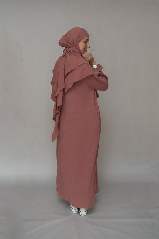 Elegant Dusty Pink Wrinkle-Free A-Line Maxi Dress with Pockets | Perfect for Summer Weddings, Beach Vacations & Casual Outings