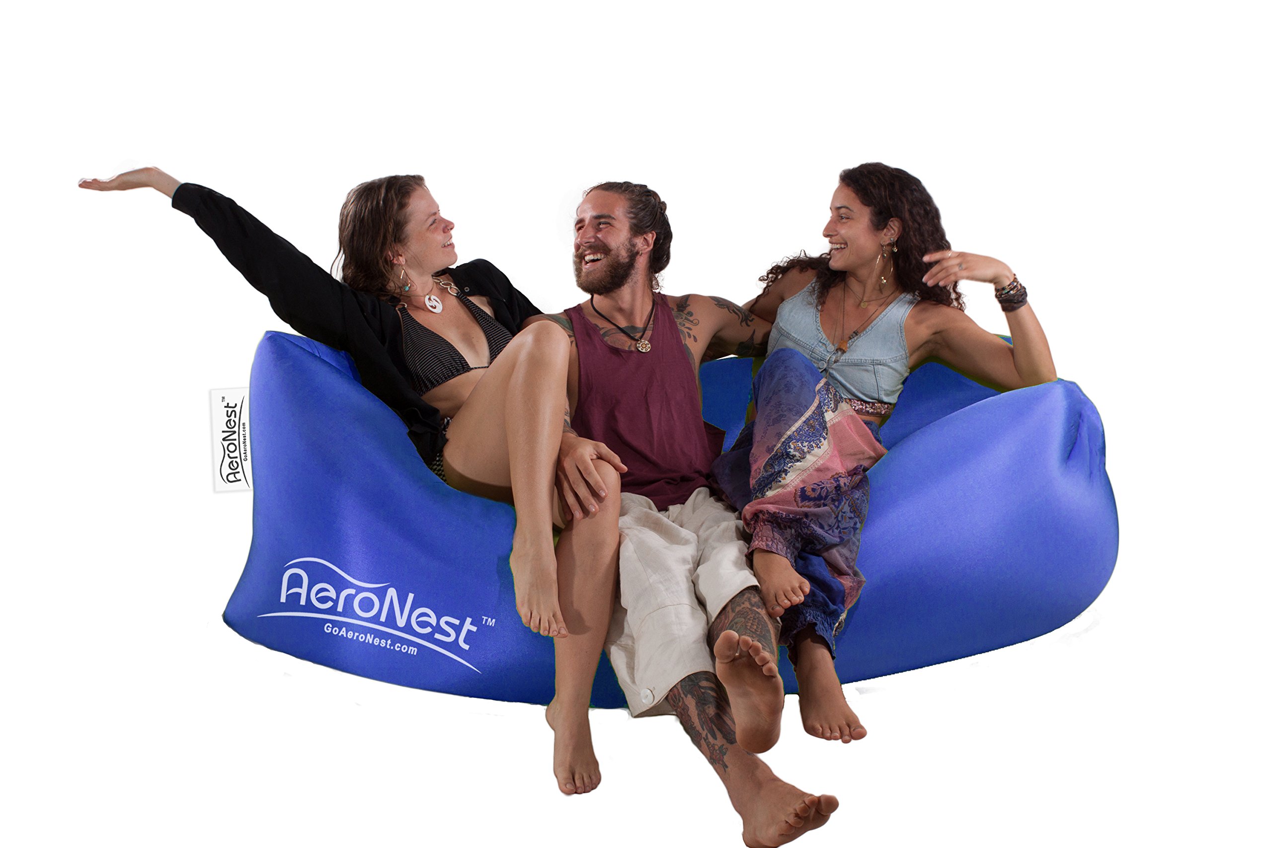 AeroNest Air Lounger - Quick Inflatable Lightweight Portable Air Couch for Outdoor Relaxation | Perfect for Beach Camping, Backyard, Poolside & Music Festivals | Compact Travel Hammock with Carry Bag
