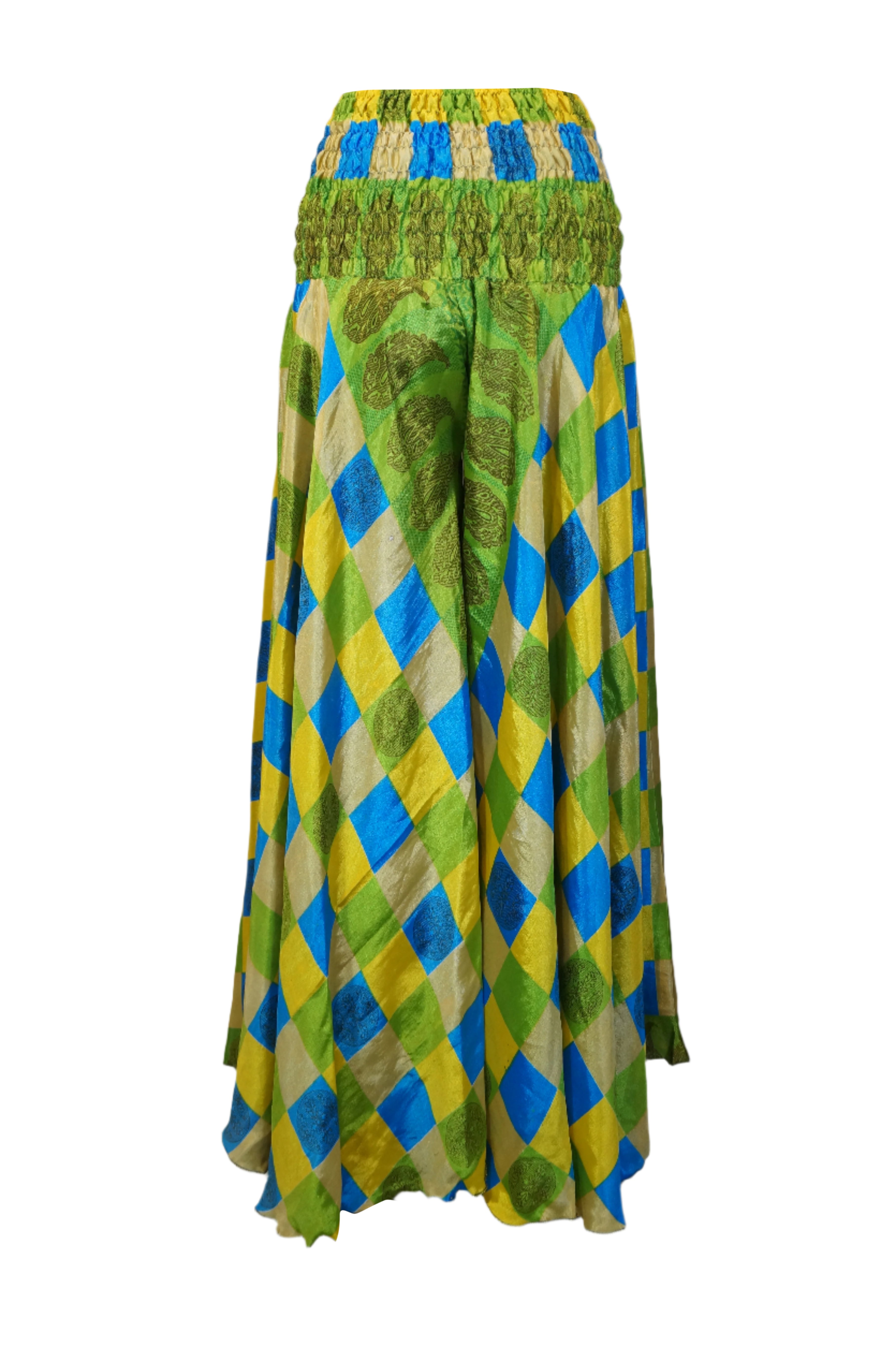 Boho Women's Light Green Bohemian Palazzo Pants - Hippie Inspired Resort Wear for Summer Vacation & Beach Outfits | Comfortable Loose Fit Casual Pants for Yoga, Travel & Festival Fashion