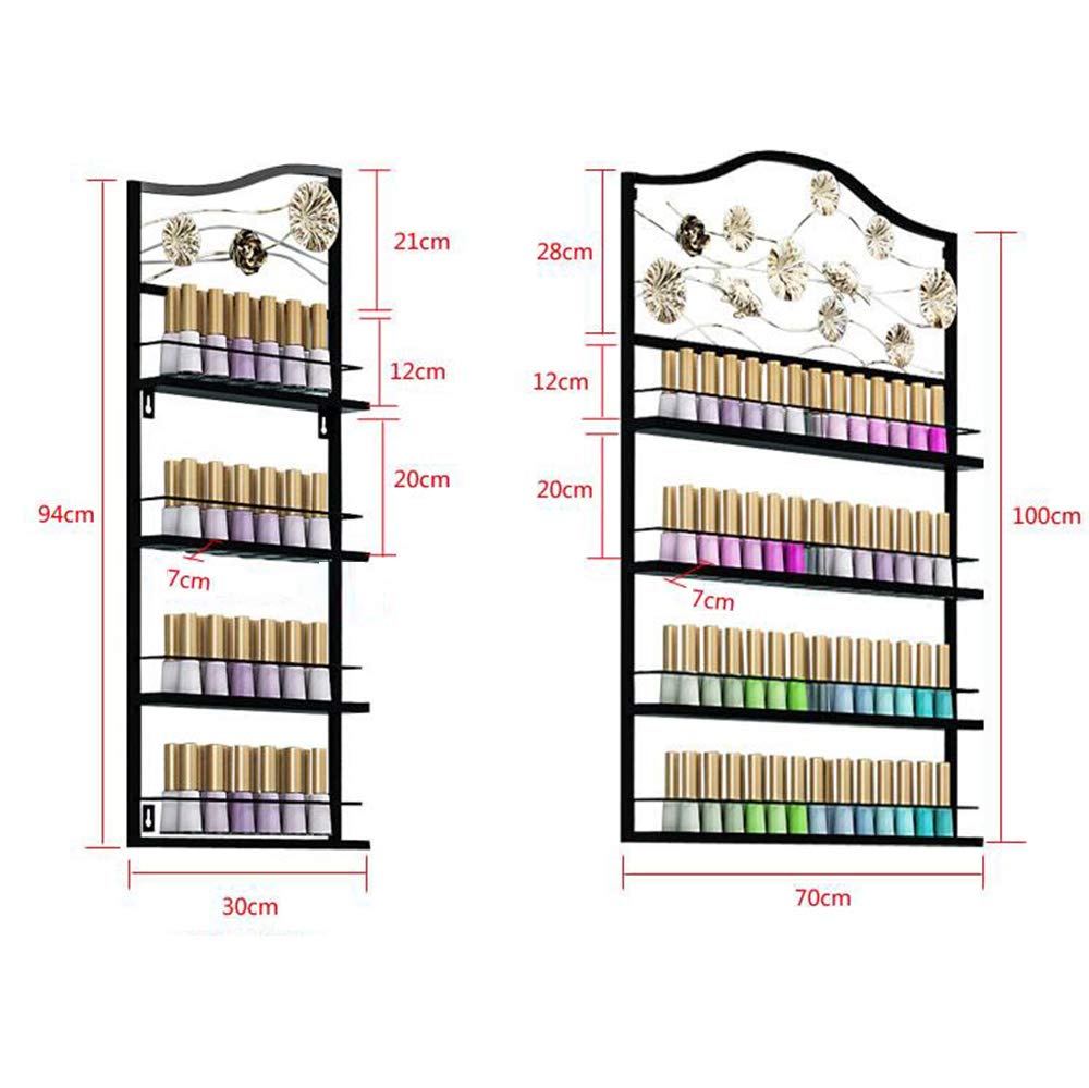 4-Layer Metal Wall-Mounted Nail Polish Display Rack - Organizer for Nail Polish Bottles, Lipstick & Perfume - Perfect for Nail Salon, Retail Shop & Home Vanity Organization