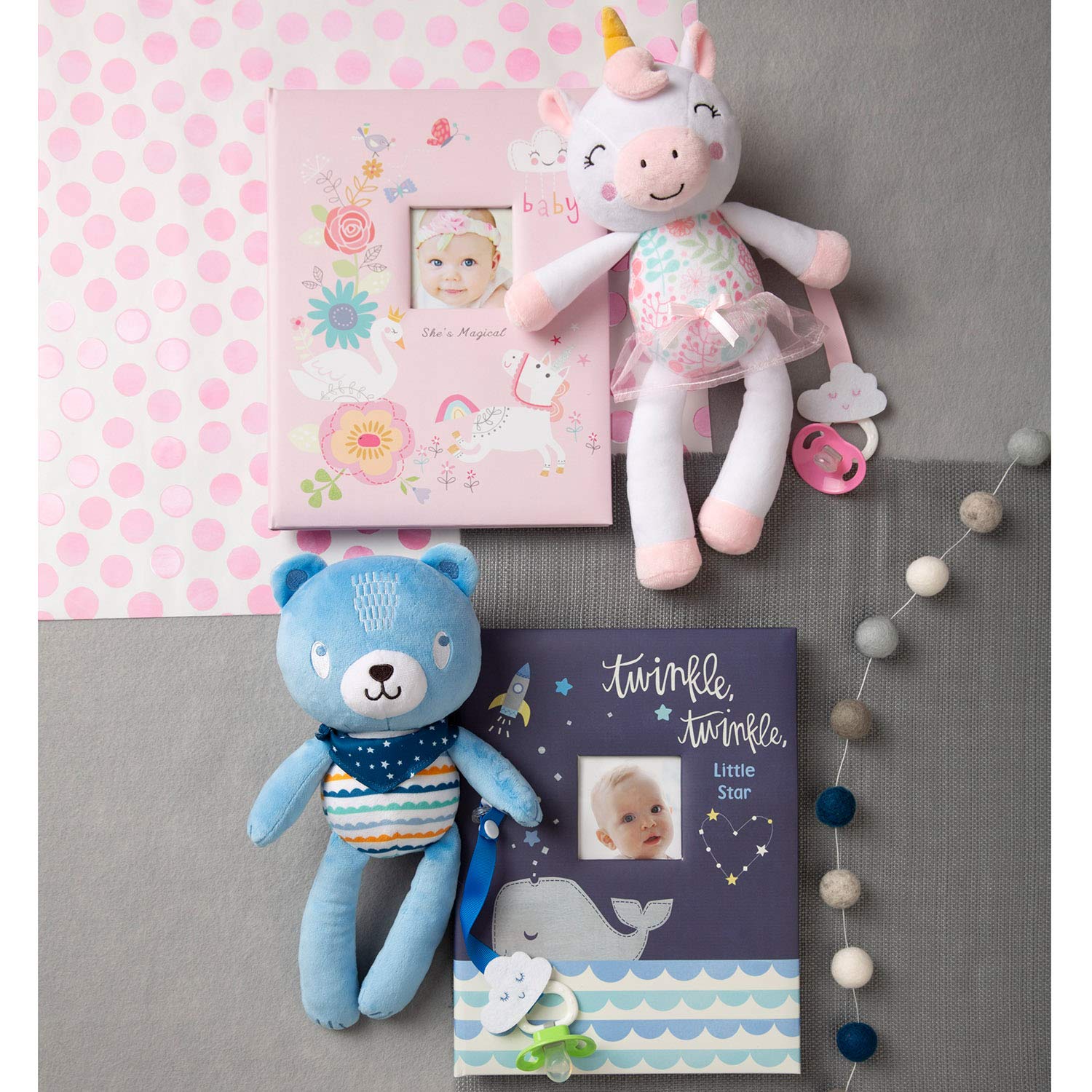 C.R. Gibson Twinkle Twinkle Little Star Blue Baby Memory Book for Boys - 48 Pages, 9.1 x 11.5 Inches - Perfect for Newborn Keepsakes, First Year Milestones & Christening Gifts