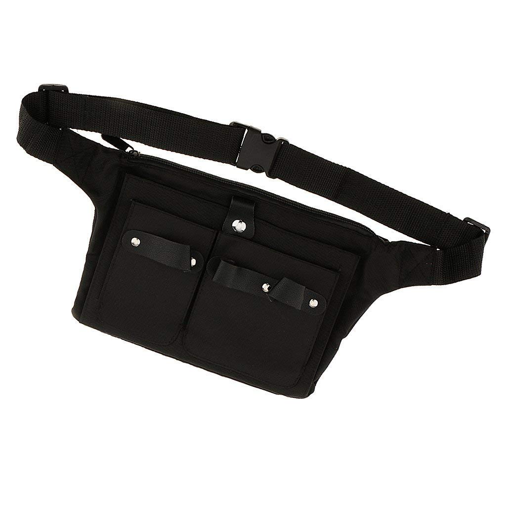 Tubayia Black Canvas Scissor Bag for Hairdressers - Professional Salon Tool Organizer with Belt Clip | Perfect for Hairstylists, Barbers & Beauty Professionals On-The-Go