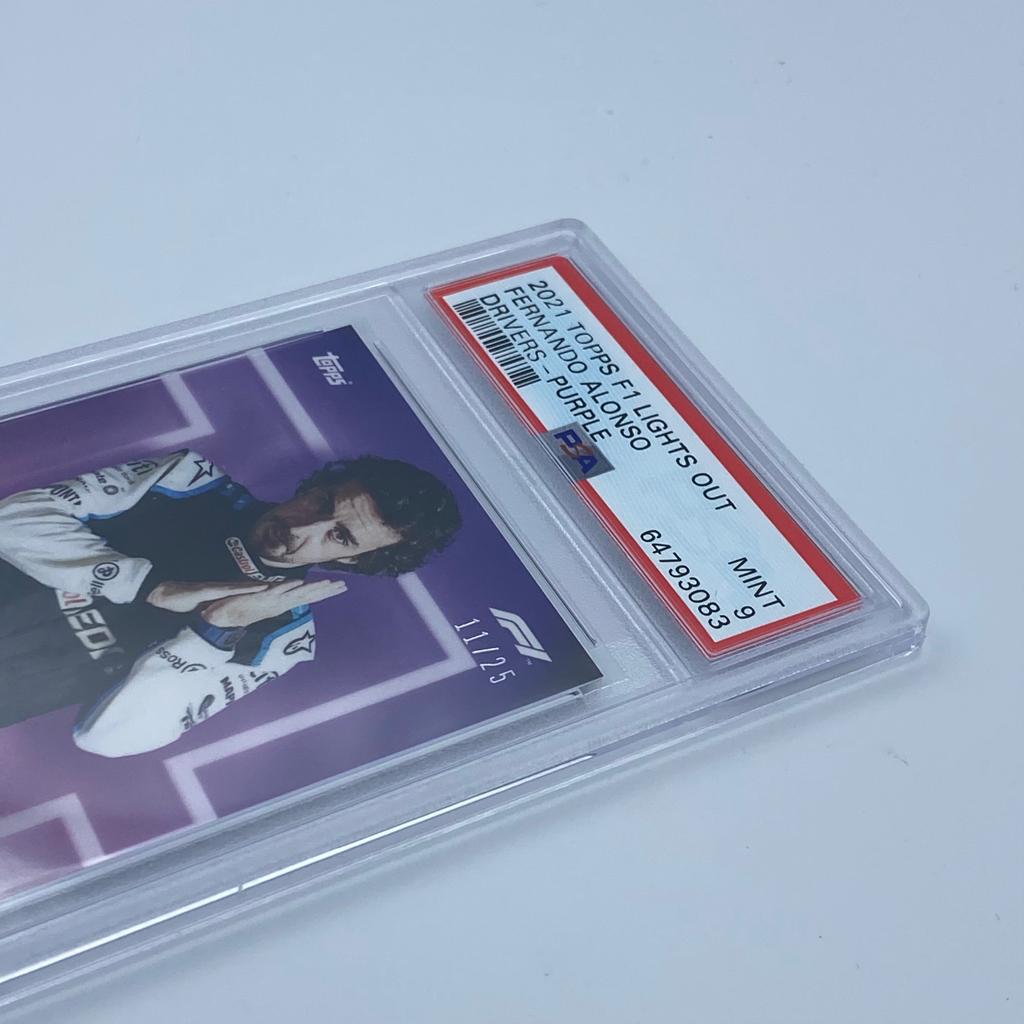 PSA 9 Graded 11/25 Fernando Alonso Purple Parallel Racing Card - Perfect for F1 Collectors and Motorsport Fans