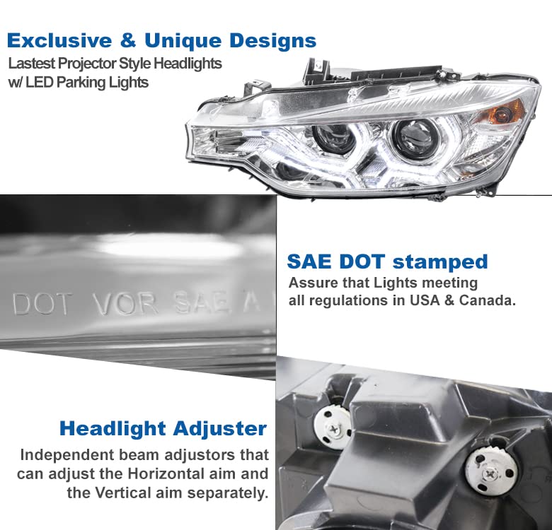 High Performance LED Chrome Projector Headlights with 6