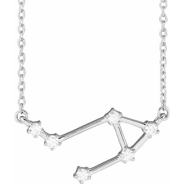 14K Gold 1/8 CTW Diamond Libra Zodiac Necklace - 16